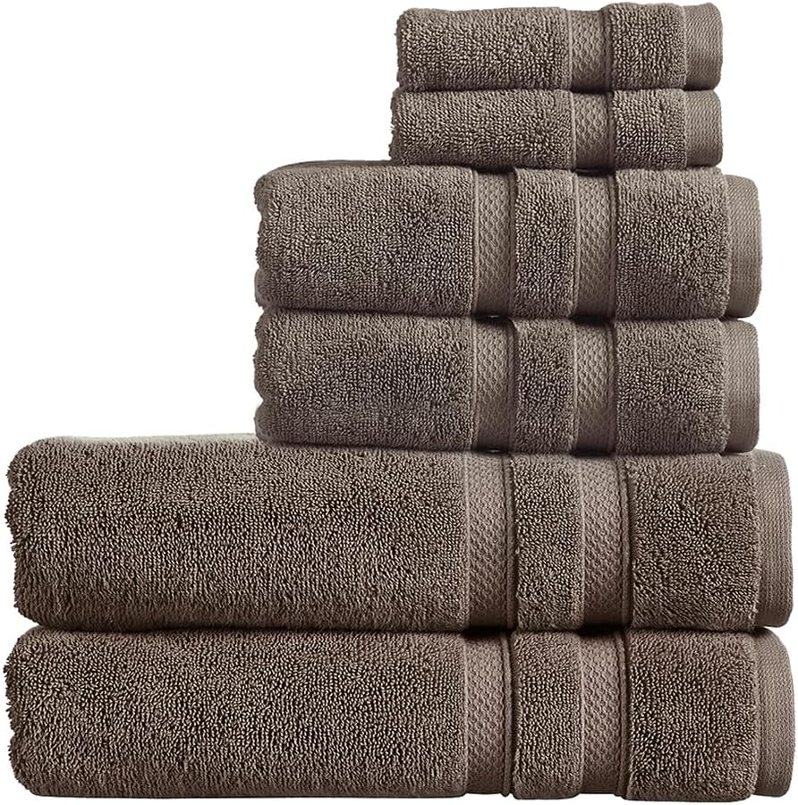 Christy Chroma Bath Towel Set | Set of 6 | 2 Bath 2 Hand 2 Face | Highly Absorbent Heavyweight 675GSM | Bold and Bright | Soft Smooth Shower Towels | 100% Cotton | Sustainably Made | Ash Grey
