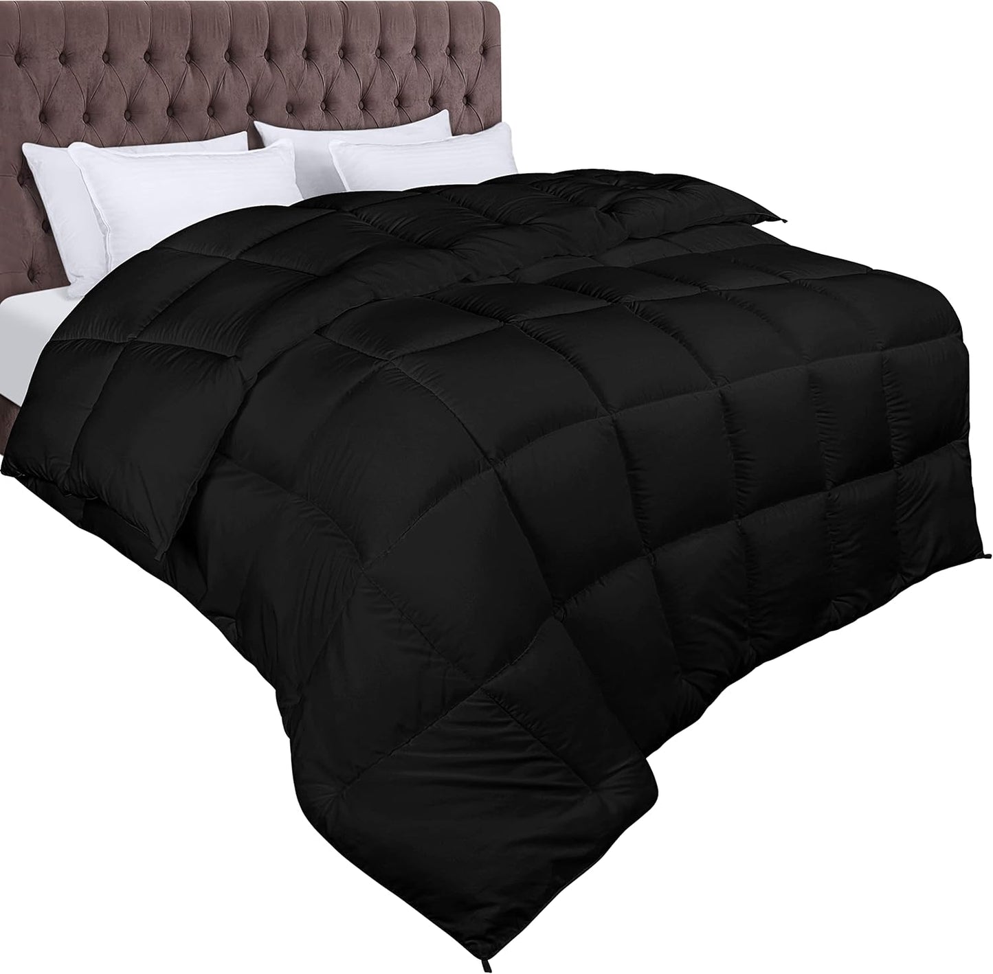 Utopia Bedding Duvet Double,10.5 Tog coverless Duvet with Corner Tabs, Box Stitched Quilt (Double, Grey)