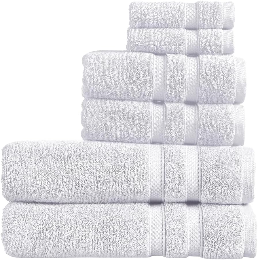 Christy Chroma Bath Towel Set | Set of 6 | 2 Bath 2 Hand 2 Face | Highly Absorbent Heavyweight 675GSM | Bold and Bright | Soft Smooth Shower Towels | 100% Cotton | Sustainably Made | Ash Grey