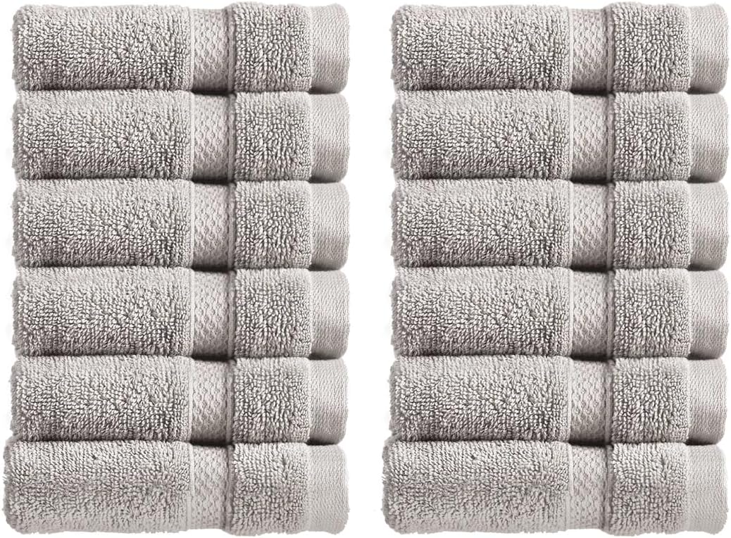 Christy Chroma Bath Towel Set | Set of 6 | 2 Bath 2 Hand 2 Face | Highly Absorbent Heavyweight 675GSM | Bold and Bright | Soft Smooth Shower Towels | 100% Cotton | Sustainably Made | Ash Grey