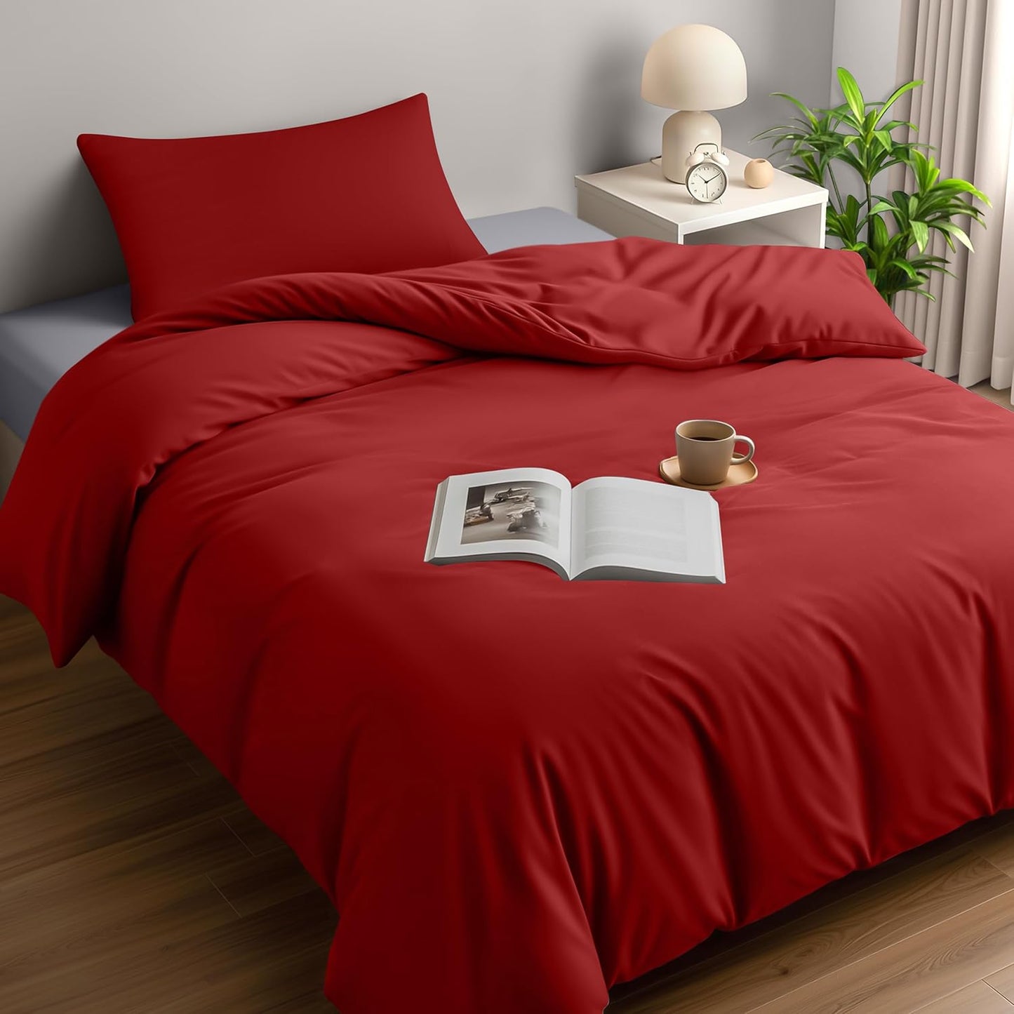 Utopia Bedding Duvet Cover Double - Soft Microfibre Polyester - Bedding Quilt Cover Set, with Pillow cases (Grey)