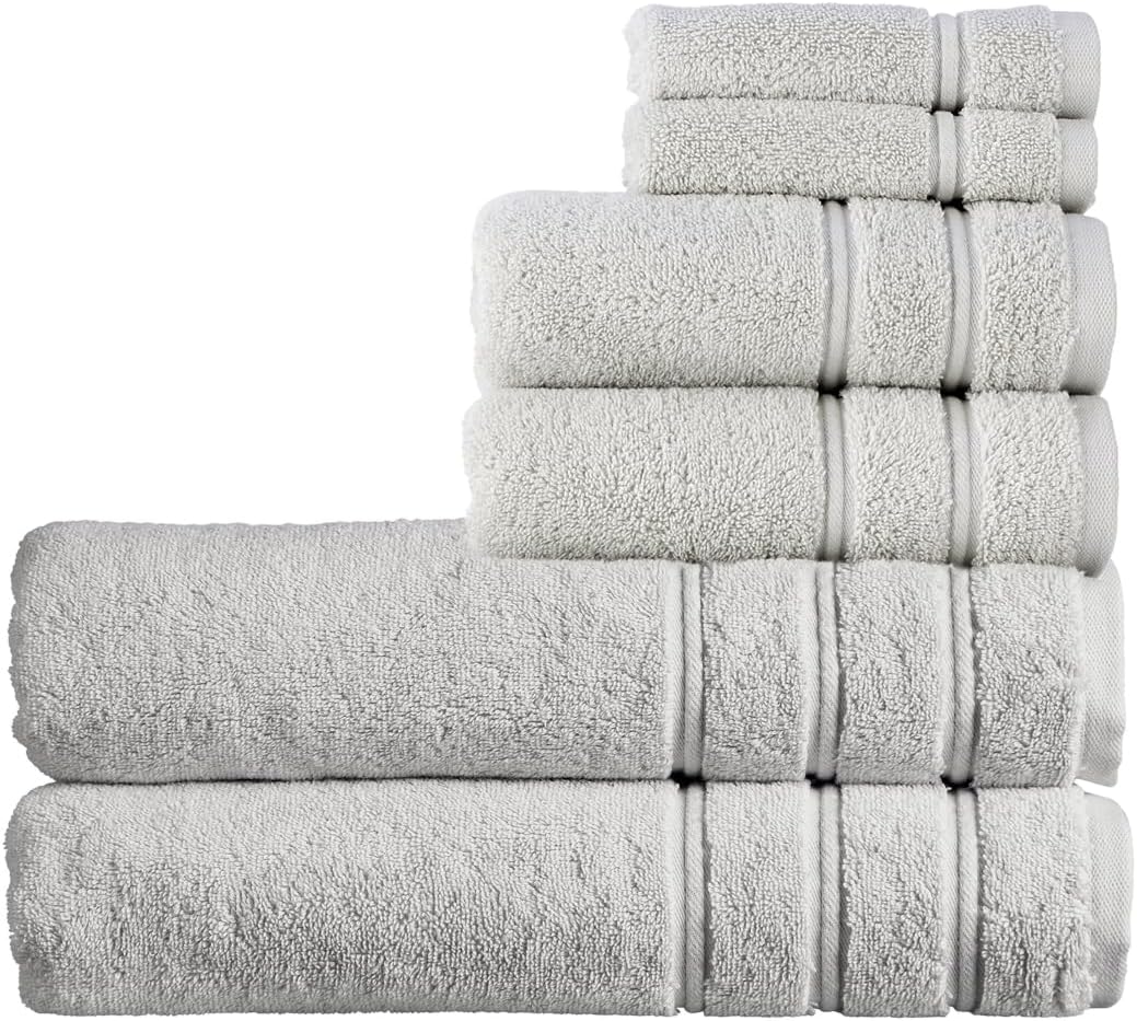 Christy Antalya Large Bath Towels | Set of 6 | 100% Turkish Cotton | 600GSM | Soft Plush Luxury Towel Set | 2 Bath Towels 2 Hand Towels 2 Face Cloths | Quick Dry | Denim Blue