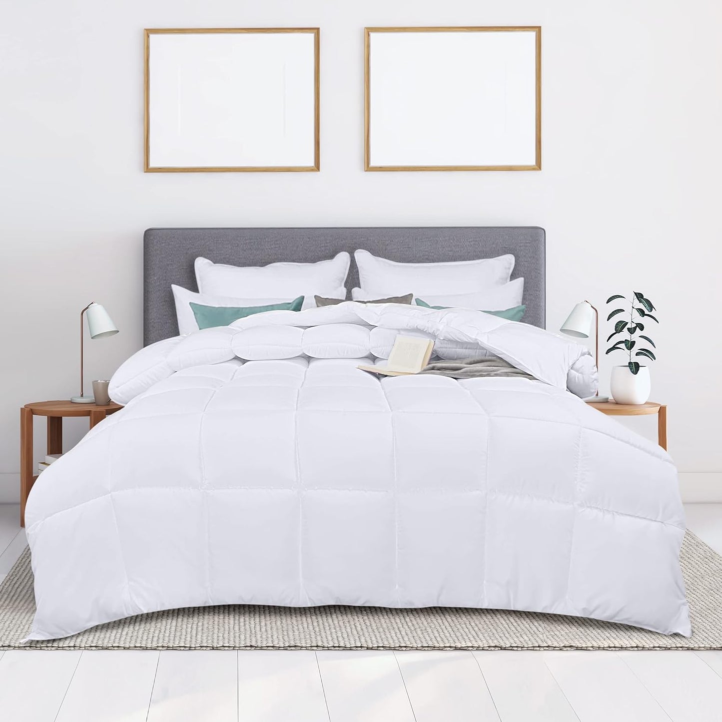 Utopia Bedding Duvet Double,10.5 Tog coverless Duvet with Corner Tabs, Box Stitched Quilt (Double, Grey)
