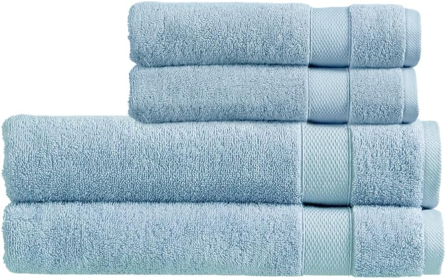Christy Refresh Bathroom Towel Set | Set of 4 | 2 Bath 2 Hand | Quick Dry | Gentle Pastel Tones | Soft Absorbent Shower Towels | 100% Cotton 550GSM | Driftwood Brown