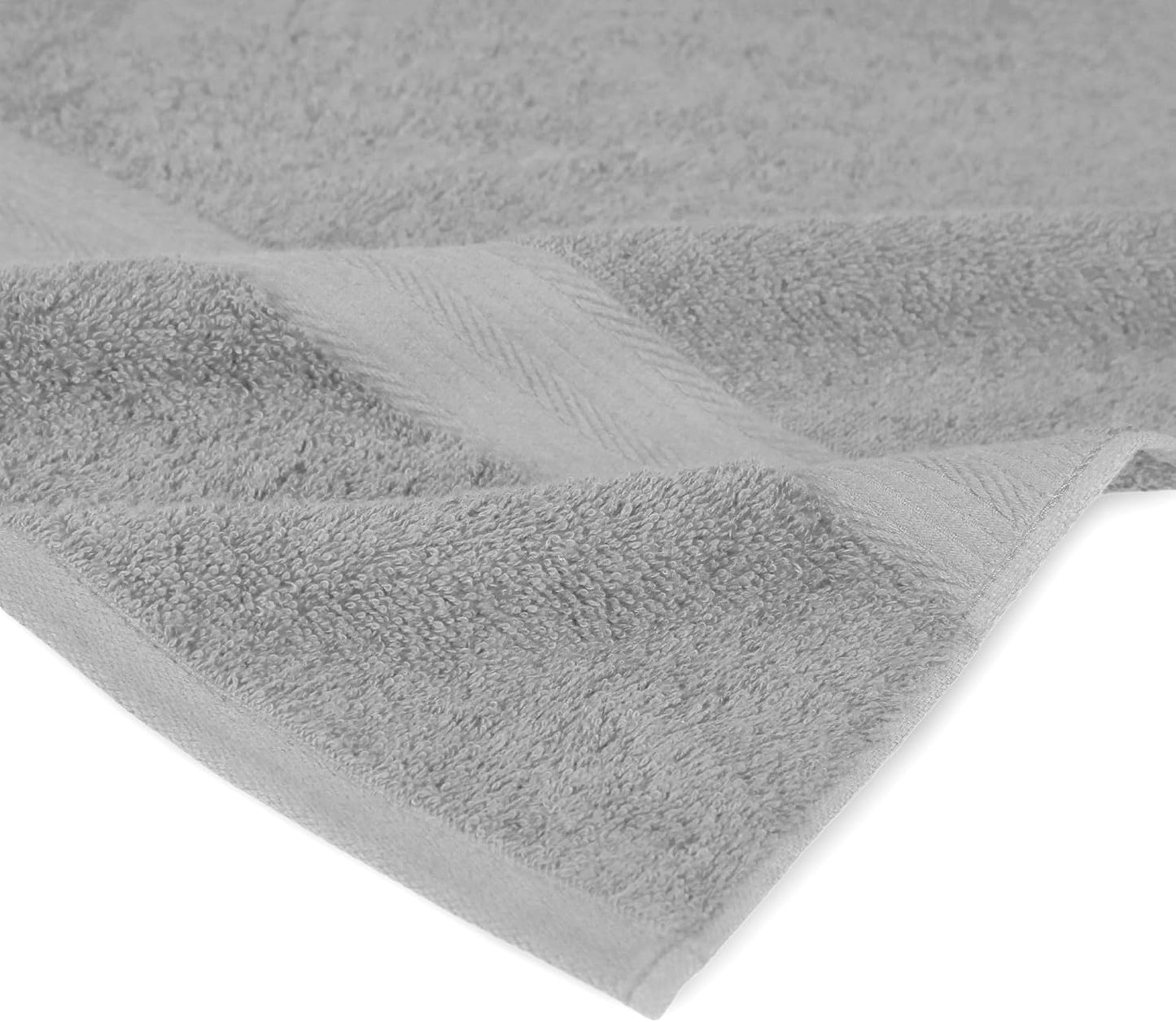 Amazon Basics 2 Bath towel for bathroom, Fade Resistant 100% Cotton Bath Towels, soft absorbent, 2-Pack (70x140 cm), Grey