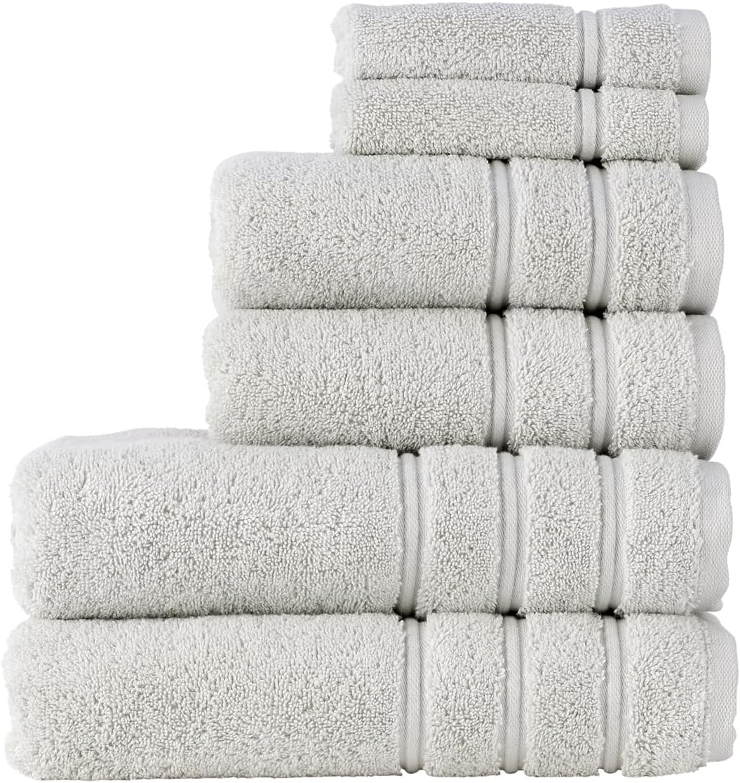 Christy Antalya Large Bath Towels | Set of 6 | 100% Turkish Cotton | 600GSM | Soft Plush Luxury Towel Set | 2 Bath Towels 2 Hand Towels 2 Face Cloths | Quick Dry | Denim Blue