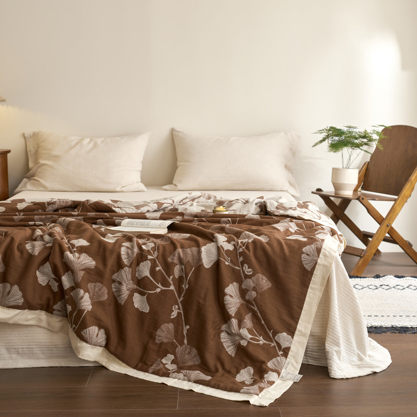 Ginkgo Leaf Cotton Quilt Reversible