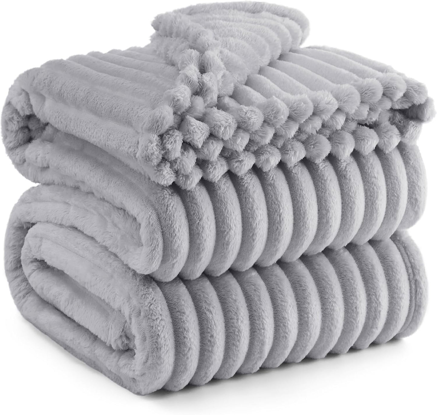 Bedsure Fleece Throw Blanket for Sofa - Fluffy Cosy Warm Blankets for Bed, Soft Cute Single Throw Gifts for Women and Girls, Ashley Blue, 130x170 cm