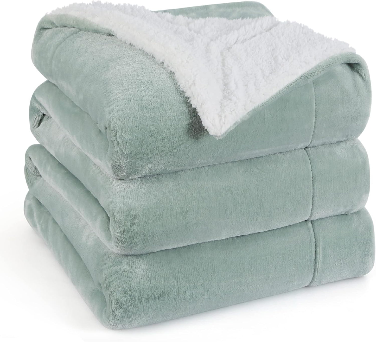 Bedsure Sherpa Fleece Throw Blanket - Fluffy Microfiber Solid Blankets for Bed and Couch Double/Twin Size, Silver Grey, 150x200cm