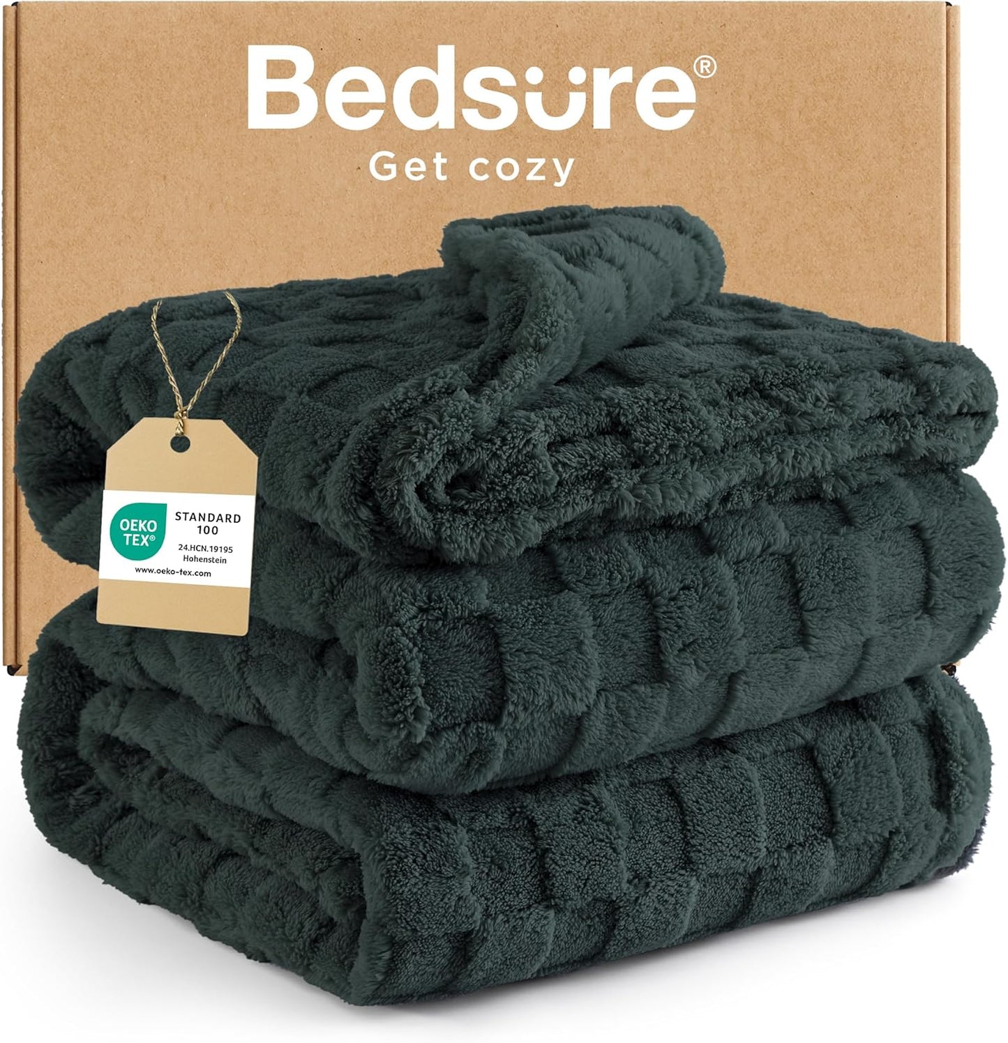 Bedsure Fleece Throw Blanket for Sofa - Fluffy Cosy Warm Blankets for Bed, Soft Cute Single Throw Gifts for Women and Girls, Ashley Blue, 130x170 cm