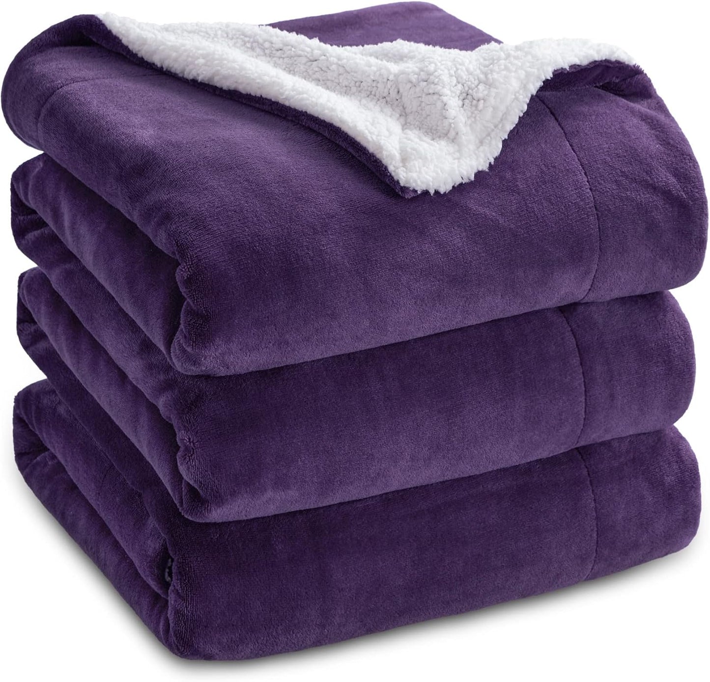 Bedsure Sherpa Fleece Throw Blanket - Fluffy Microfiber Solid Blankets for Bed and Couch Double/Twin Size, Silver Grey, 150x200cm