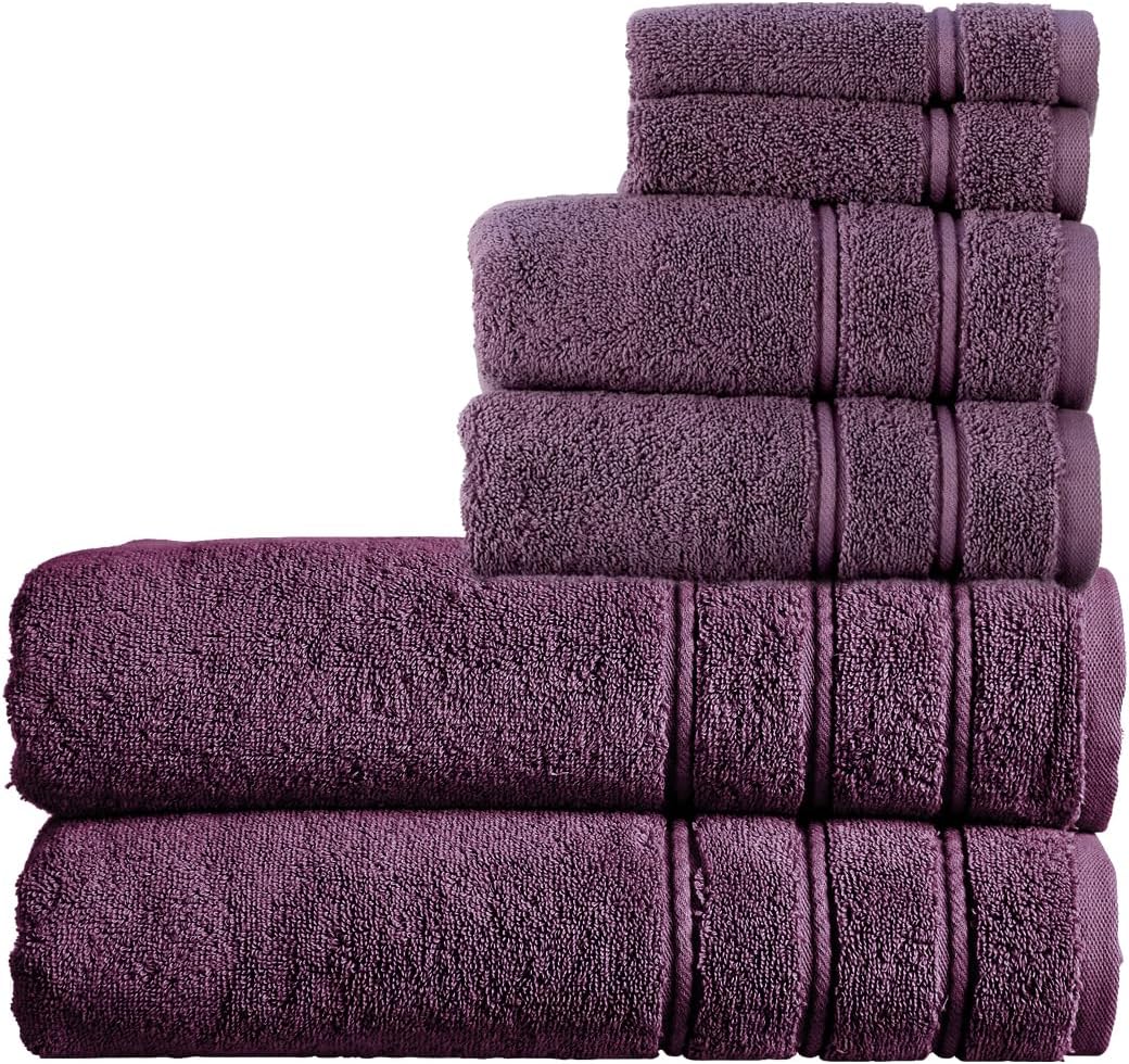 Christy Antalya Large Bath Towels | Set of 6 | 100% Turkish Cotton | 600GSM | Soft Plush Luxury Towel Set | 2 Bath Towels 2 Hand Towels 2 Face Cloths | Quick Dry | Denim Blue