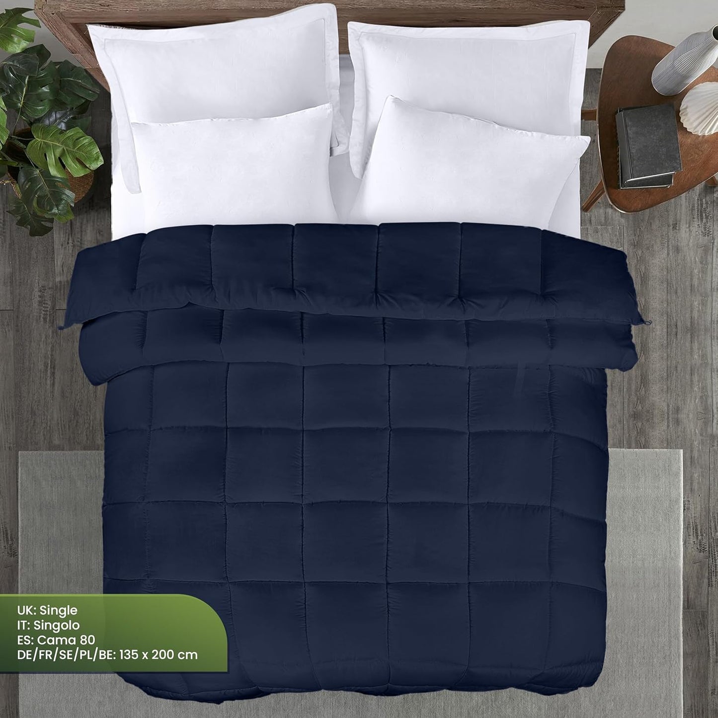 Utopia Bedding Duvet Double,10.5 Tog coverless Duvet with Corner Tabs, Box Stitched Quilt (Double, Grey)
