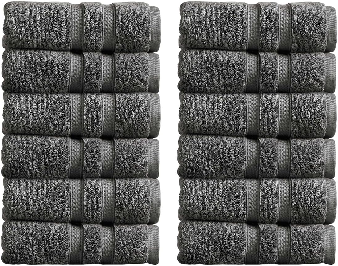 Christy Chroma Bath Towel Set | Set of 6 | 2 Bath 2 Hand 2 Face | Highly Absorbent Heavyweight 675GSM | Bold and Bright | Soft Smooth Shower Towels | 100% Cotton | Sustainably Made | Ash Grey
