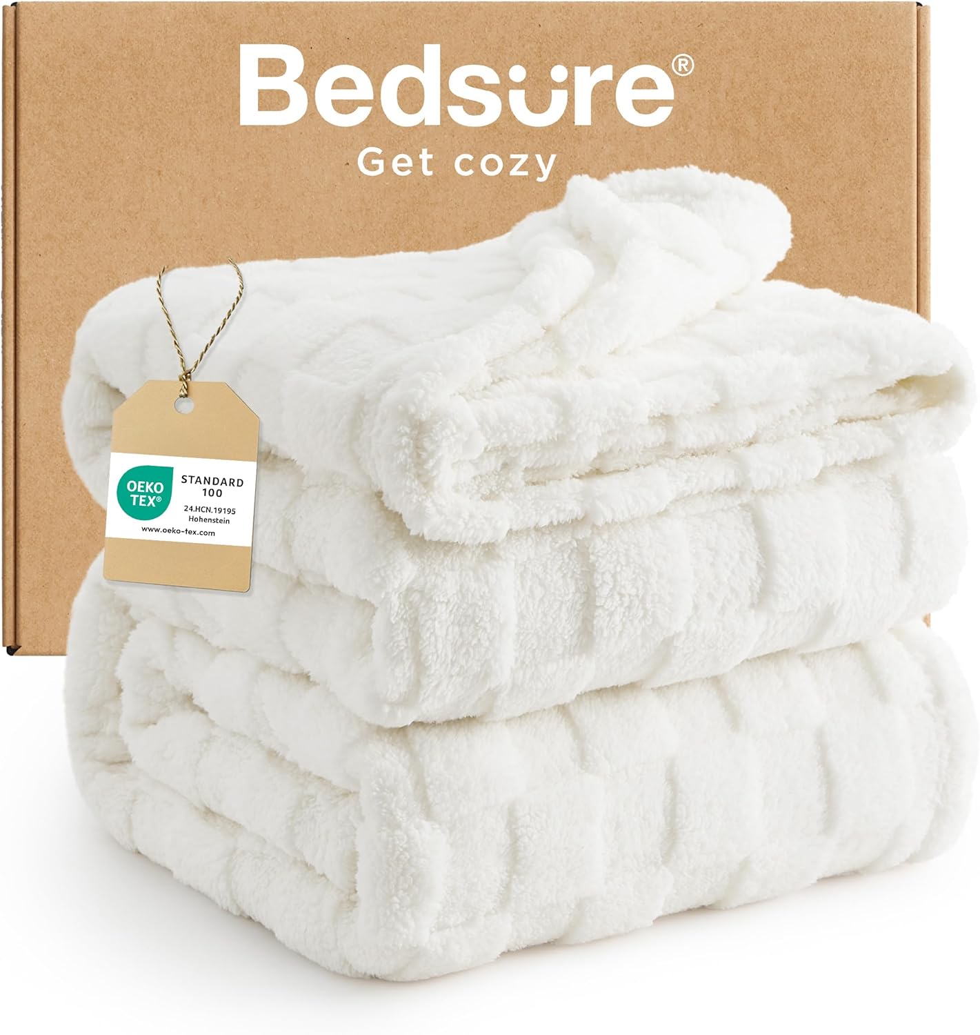 Bedsure Fleece Throw Blanket for Sofa - Fluffy Cosy Warm Blankets for Bed, Soft Cute Single Throw Gifts for Women and Girls, Ashley Blue, 130x170 cm