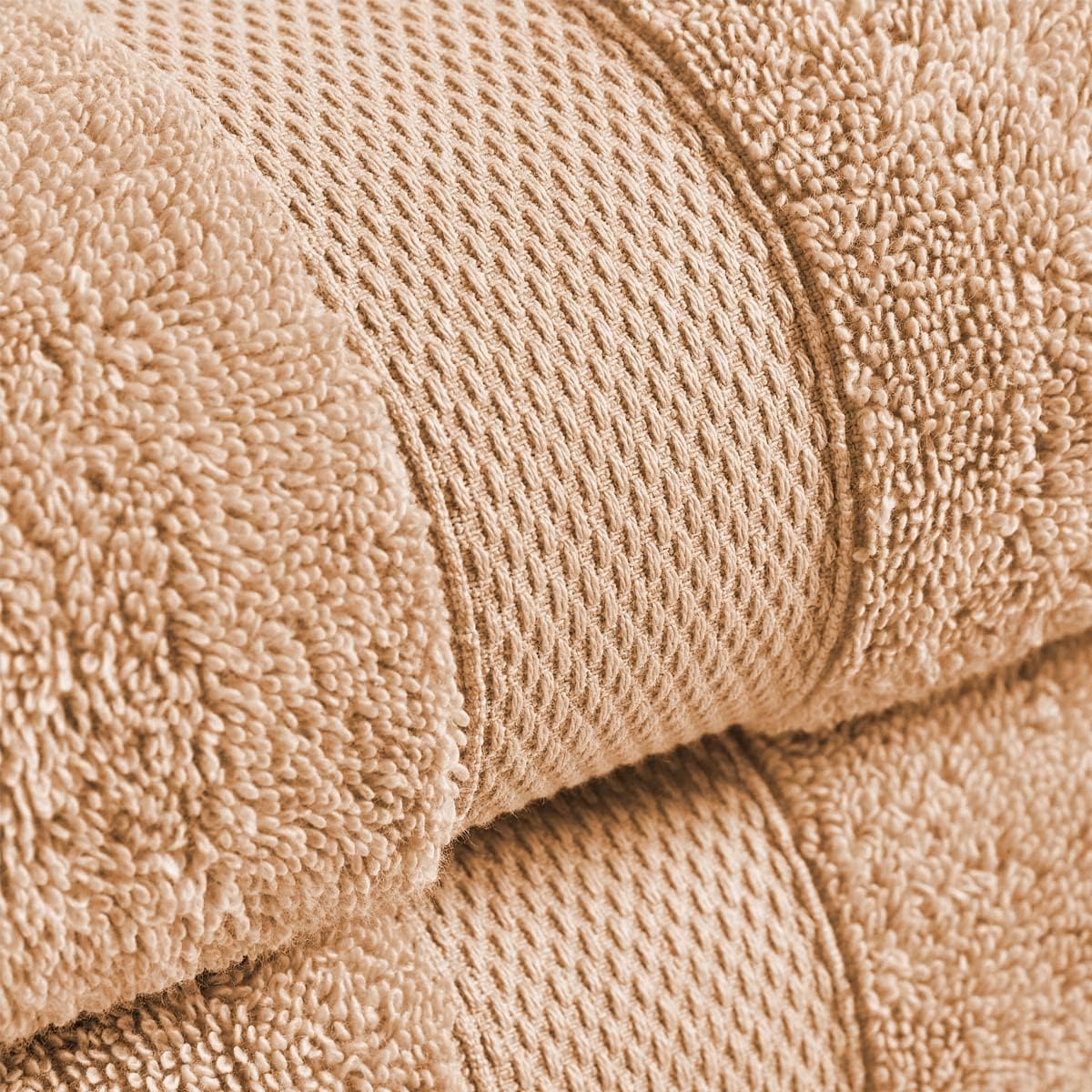 Christy Refresh Bathroom Towel Set | Set of 4 | 2 Bath 2 Hand | Quick Dry | Gentle Pastel Tones | Soft Absorbent Shower Towels | 100% Cotton 550GSM | Driftwood Brown