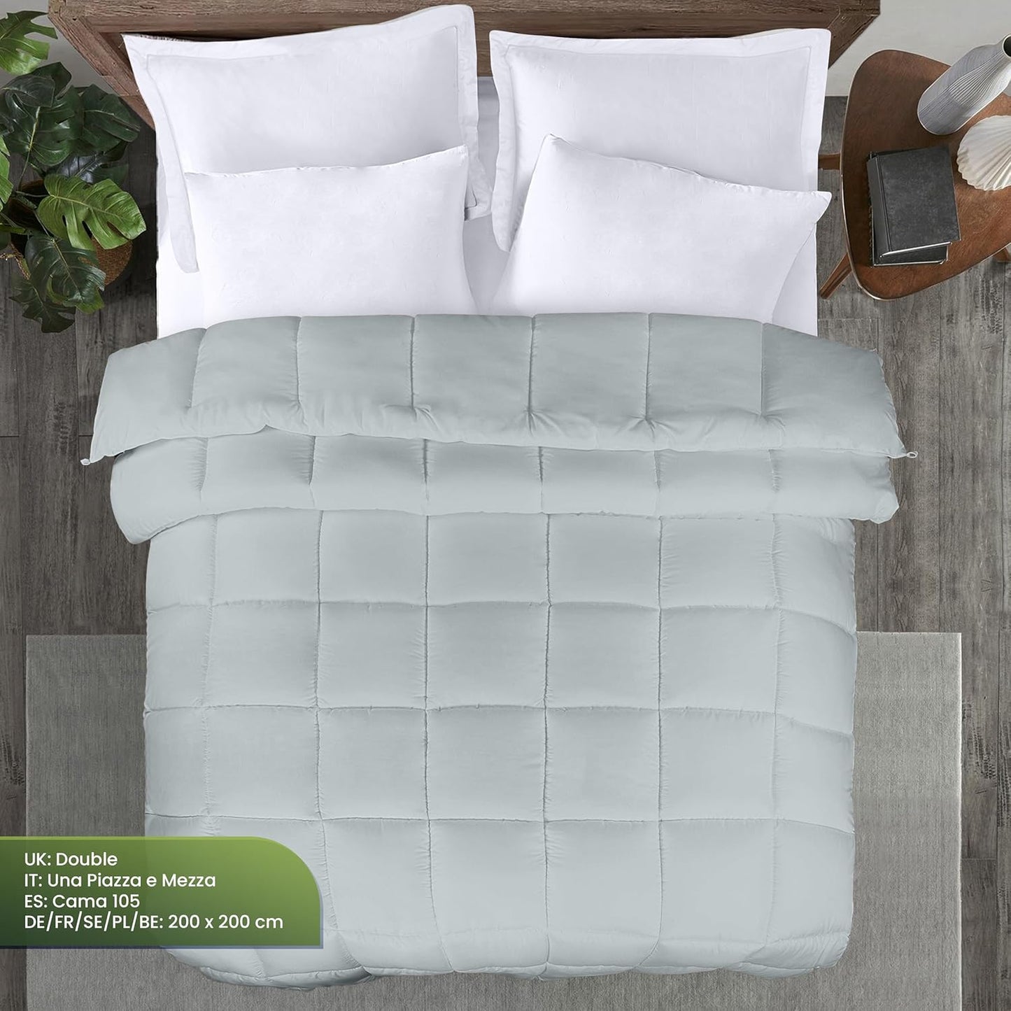 Utopia Bedding Duvet Double,10.5 Tog coverless Duvet with Corner Tabs, Box Stitched Quilt (Double, Grey)