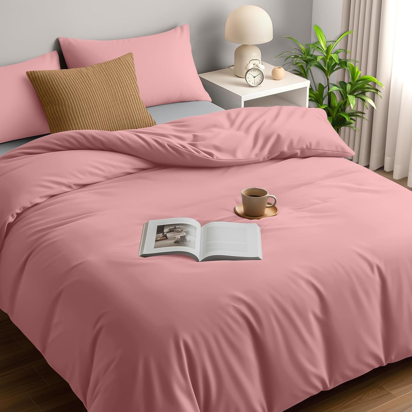 Utopia Bedding Duvet Cover Double - Soft Microfibre Polyester - Bedding Quilt Cover Set, with Pillow cases (Grey)