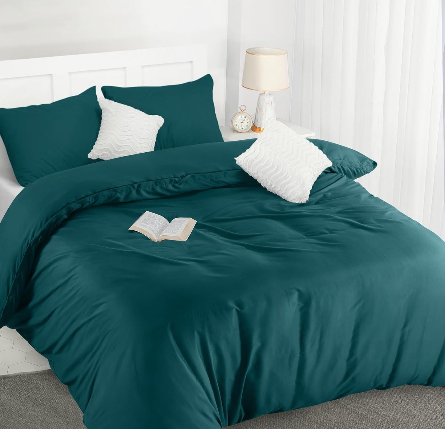 Utopia Bedding Duvet Cover Double - Soft Microfibre Polyester - Bedding Quilt Cover Set, with Pillow cases (Grey)