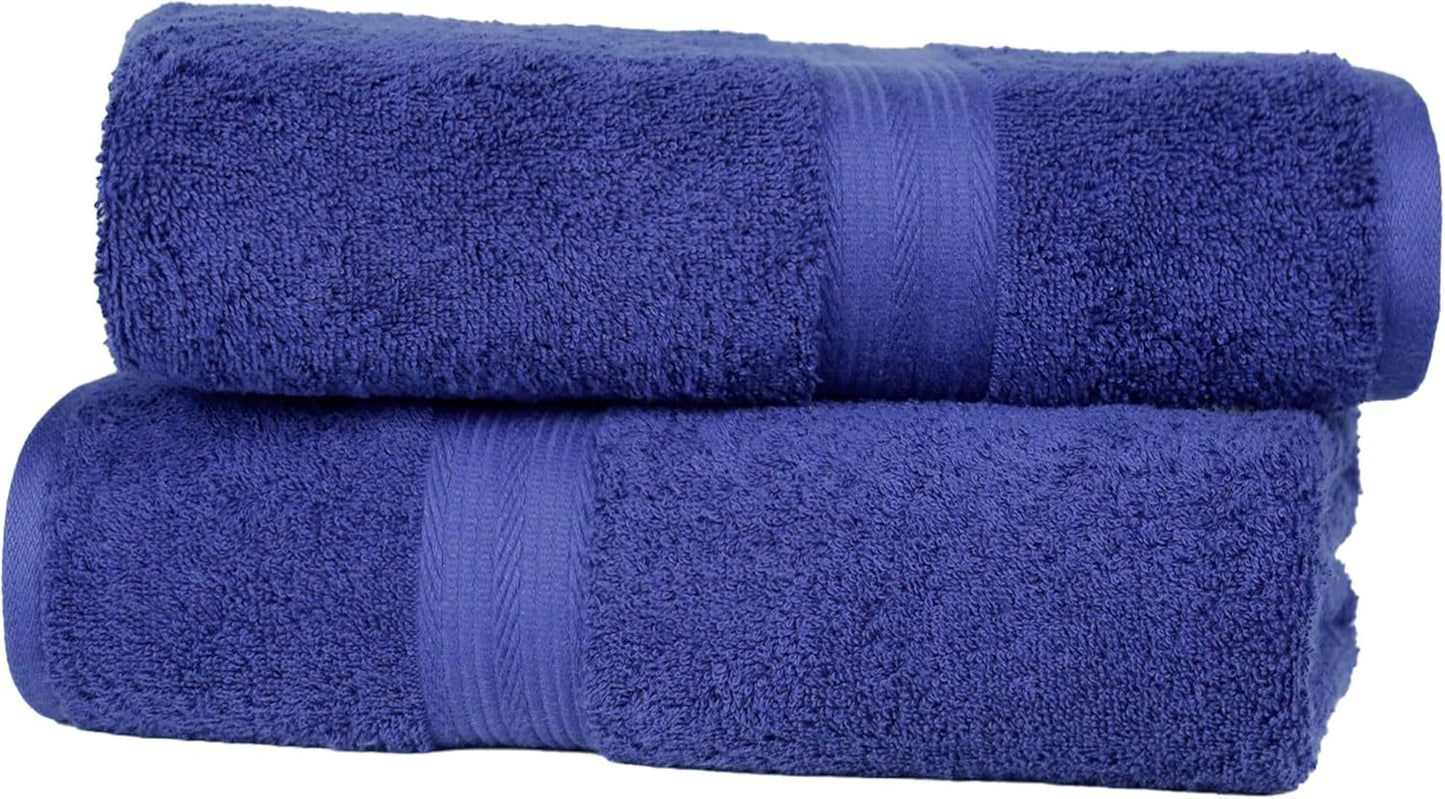 Amazon Basics 2 Bath towel for bathroom, Fade Resistant 100% Cotton Bath Towels, soft absorbent, 2-Pack (70x140 cm), Grey