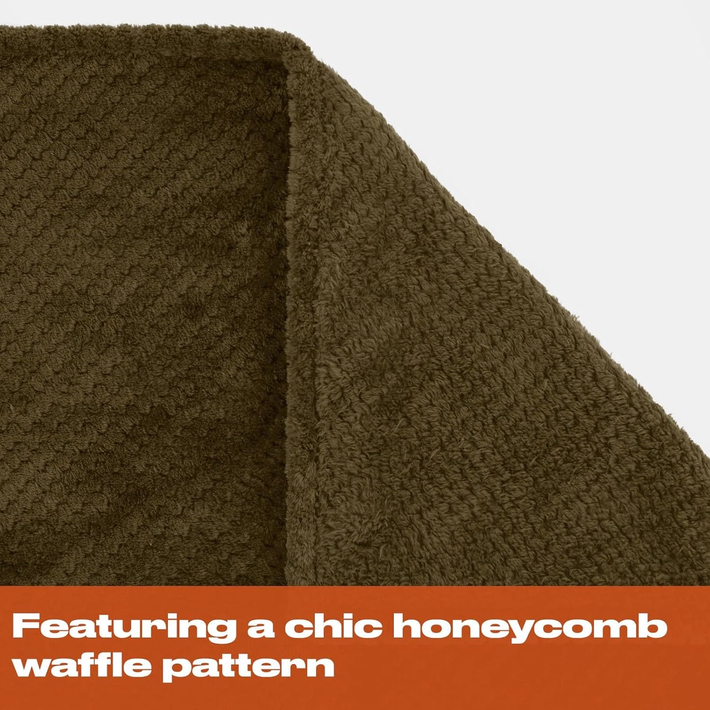 Dreamscene Sofa Throw Blanket, Soft Cosy Warm Honeycomb Waffle Fluffy Fleece Blankets for Bed Single Bed Throws Faux Fur Charcoal Grey Throw for Sofa, 125 x 150cm
