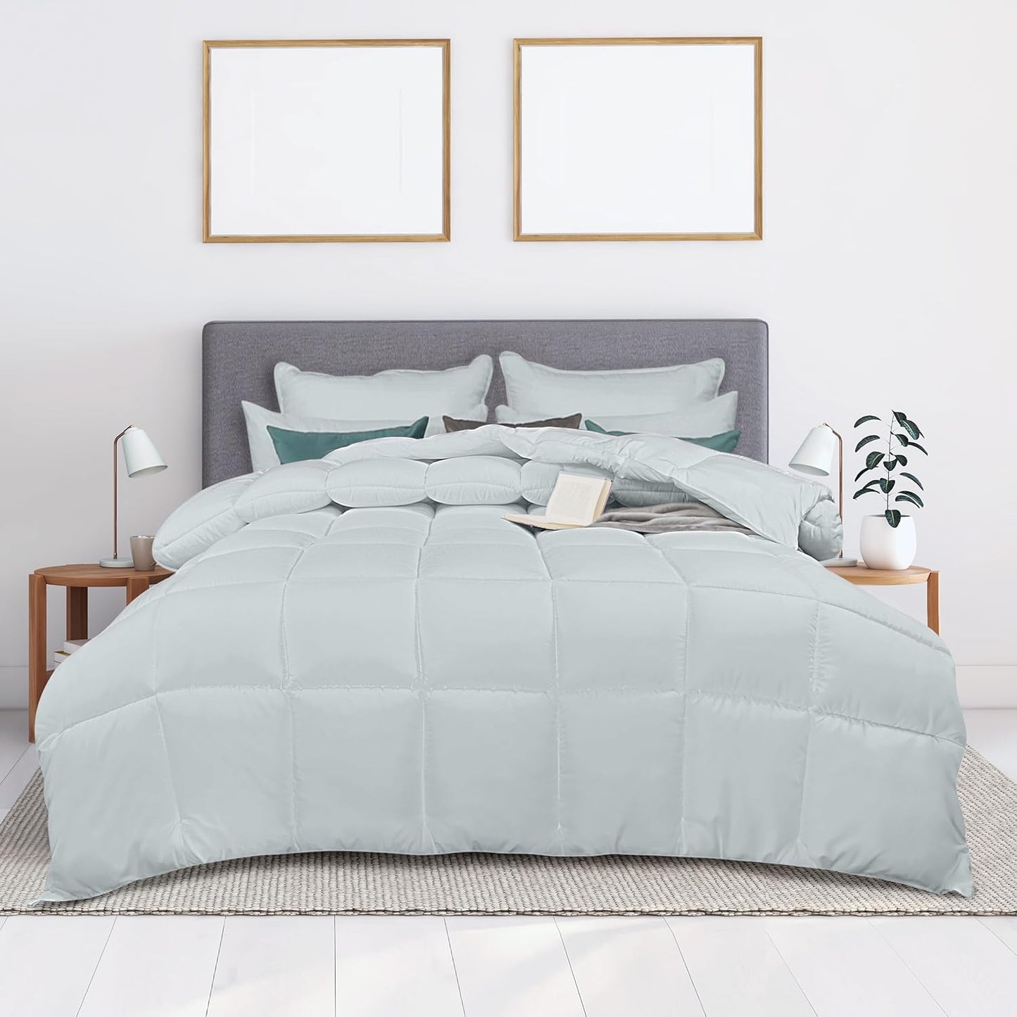 Utopia Bedding Duvet Double,10.5 Tog coverless Duvet with Corner Tabs, Box Stitched Quilt (Double, Grey)
