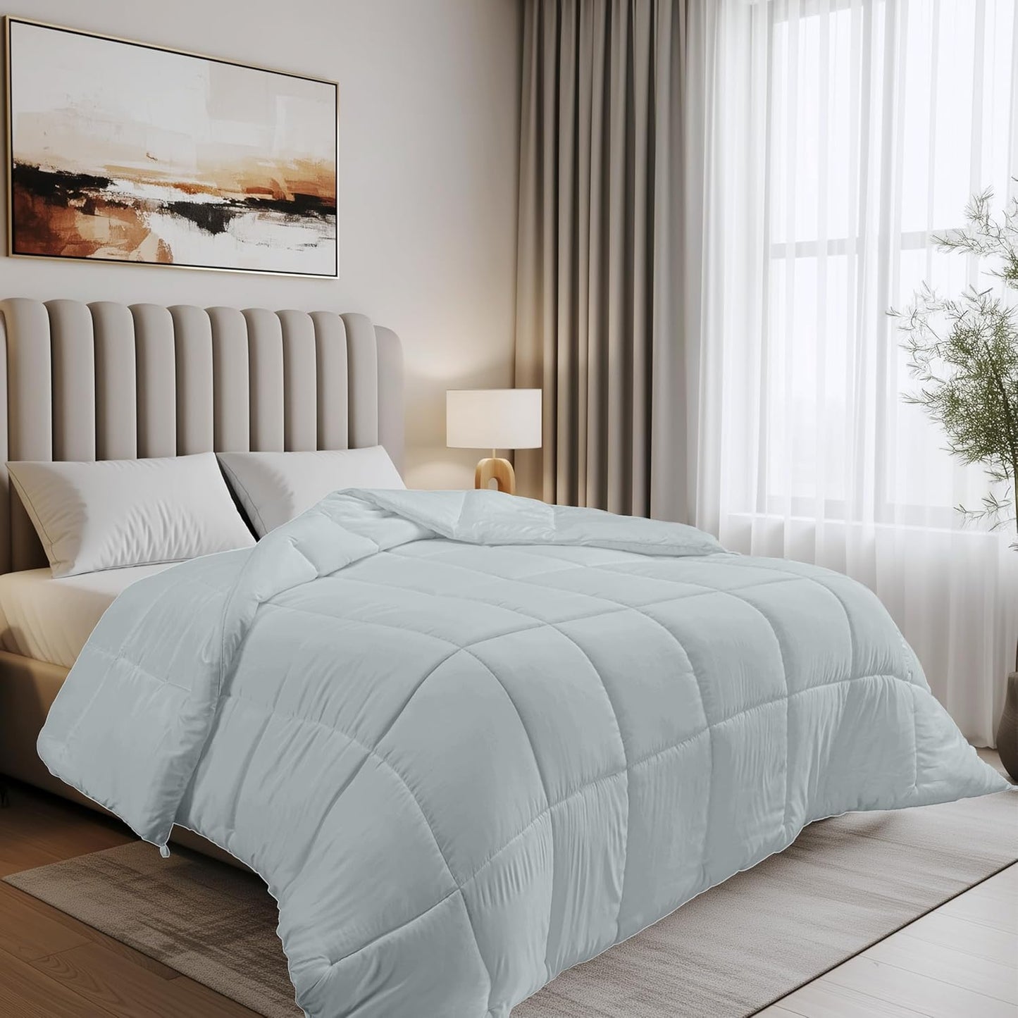 Utopia Bedding Duvet Double,10.5 Tog coverless Duvet with Corner Tabs, Box Stitched Quilt (Double, Grey)