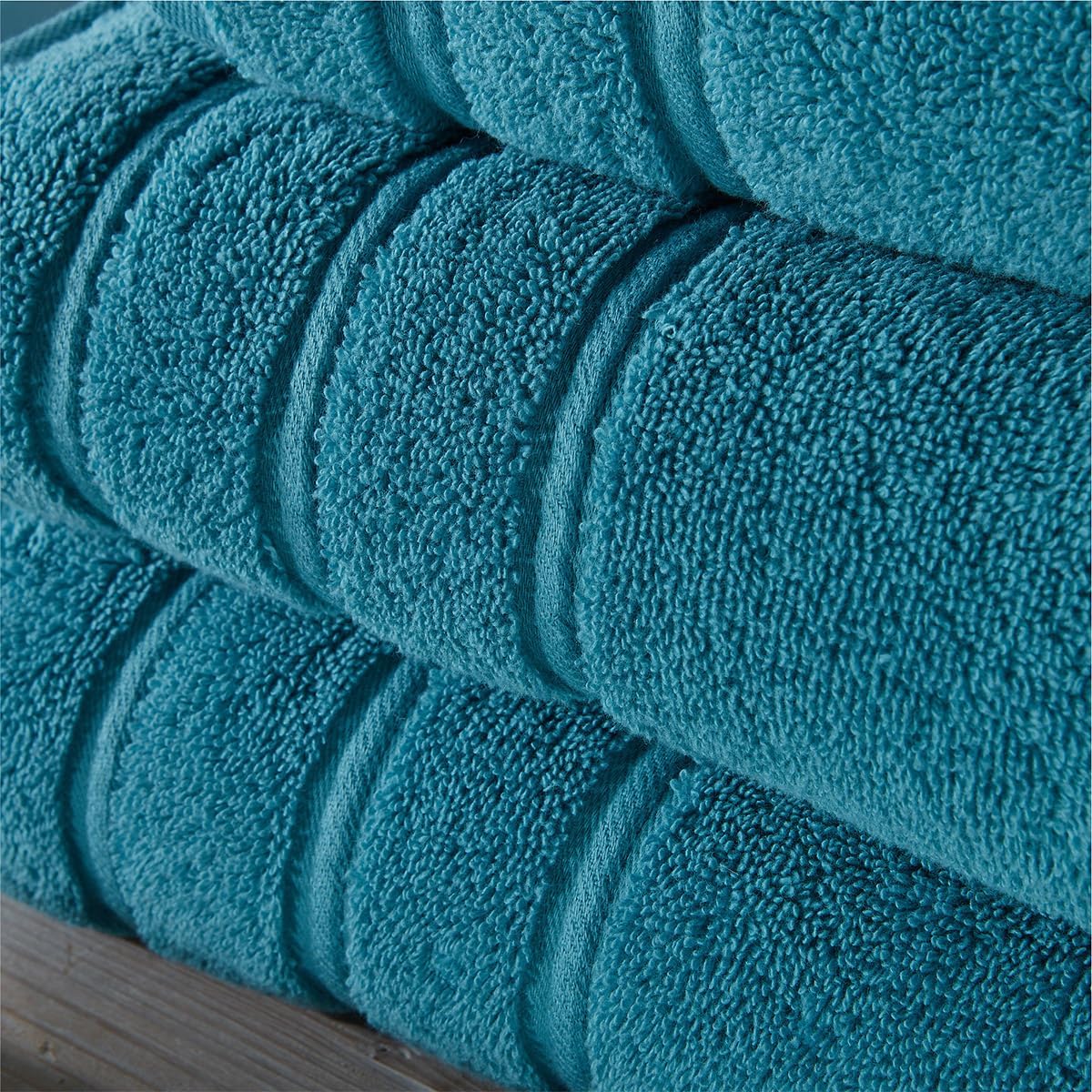Christy Antalya Large Bath Towels | Set of 6 | 100% Turkish Cotton | 600GSM | Soft Plush Luxury Towel Set | 2 Bath Towels 2 Hand Towels 2 Face Cloths | Quick Dry | Denim Blue