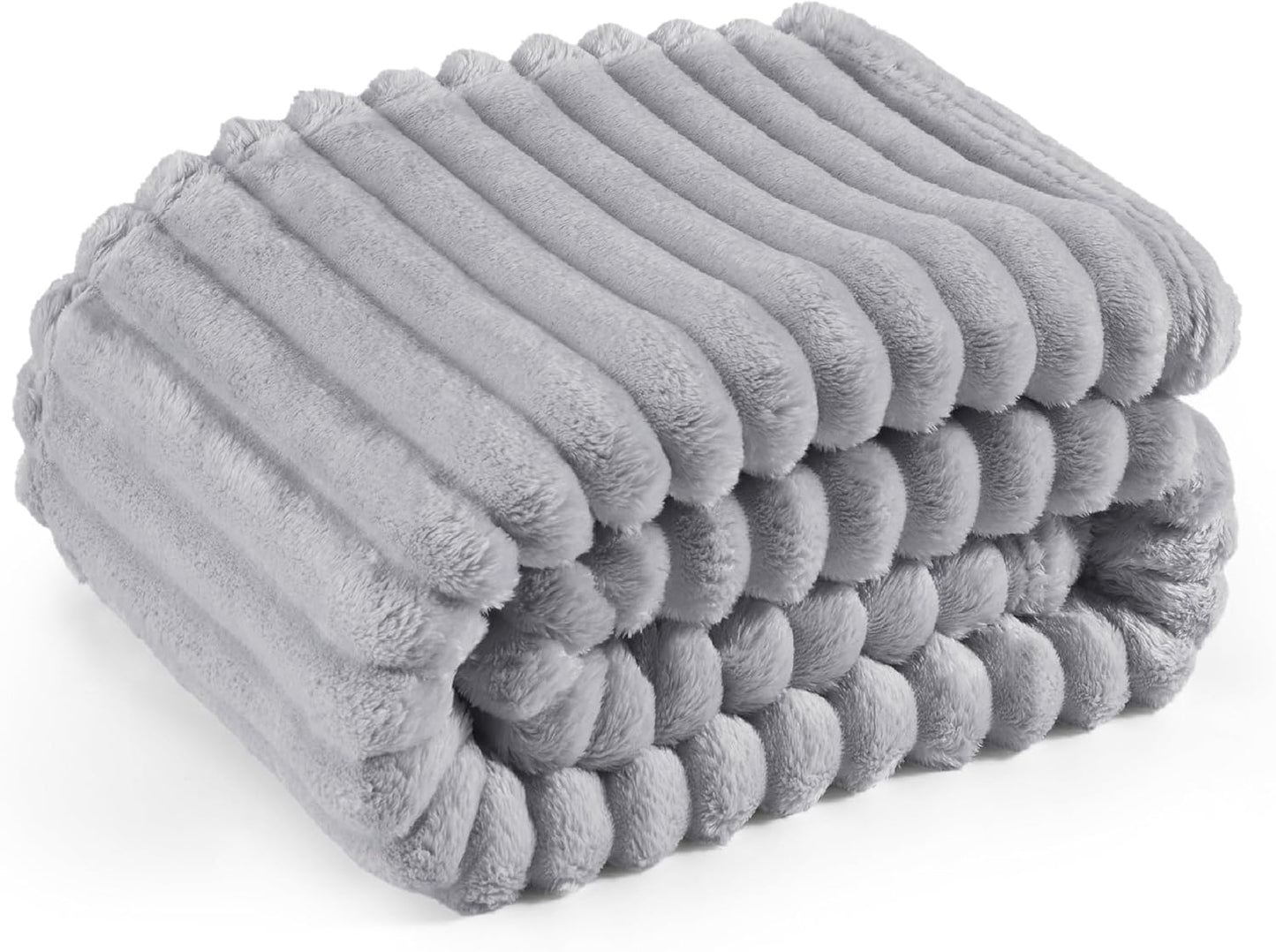 Bedsure Fleece Throw Blanket for Sofa - Fluffy Cosy Warm Blankets for Bed, Soft Cute Single Throw Gifts for Women and Girls, Ashley Blue, 130x170 cm