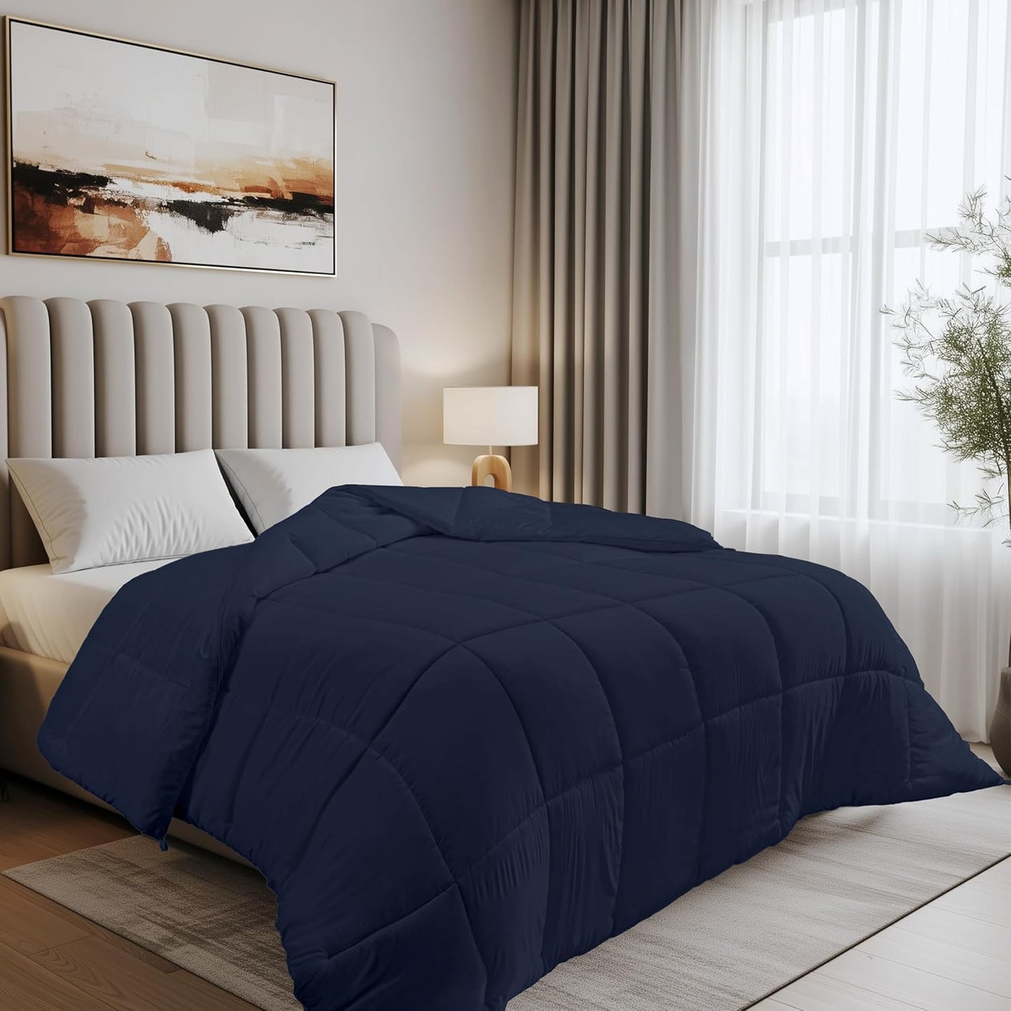 Utopia Bedding Duvet Double,10.5 Tog coverless Duvet with Corner Tabs, Box Stitched Quilt (Double, Grey)