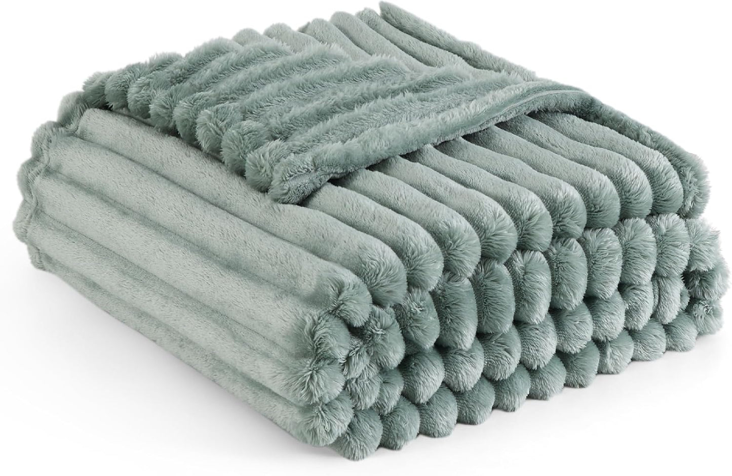 Bedsure Fleece Throw Blanket for Sofa - Fluffy Cosy Warm Blankets for Bed, Soft Cute Single Throw Gifts for Women and Girls, Ashley Blue, 130x170 cm