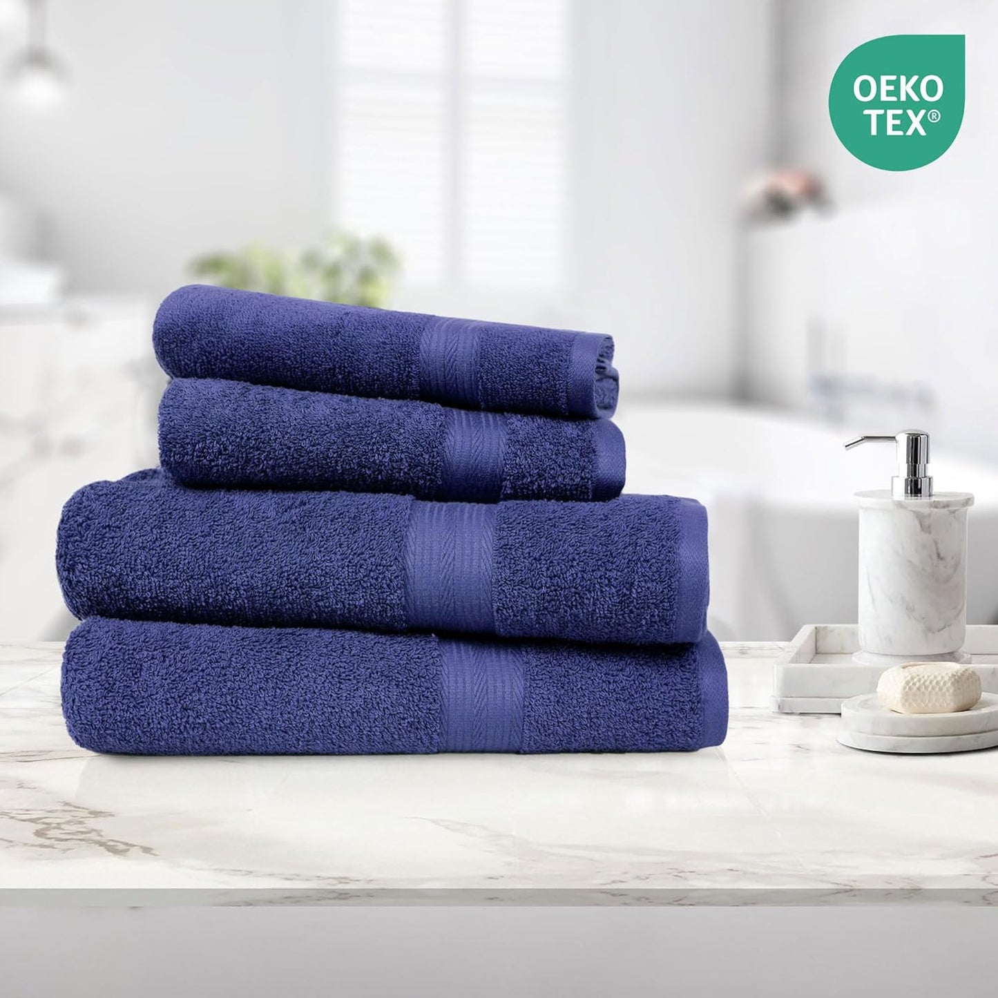 Amazon Basics 2 Bath towel for bathroom, Fade Resistant 100% Cotton Bath Towels, soft absorbent, 2-Pack (70x140 cm), Grey
