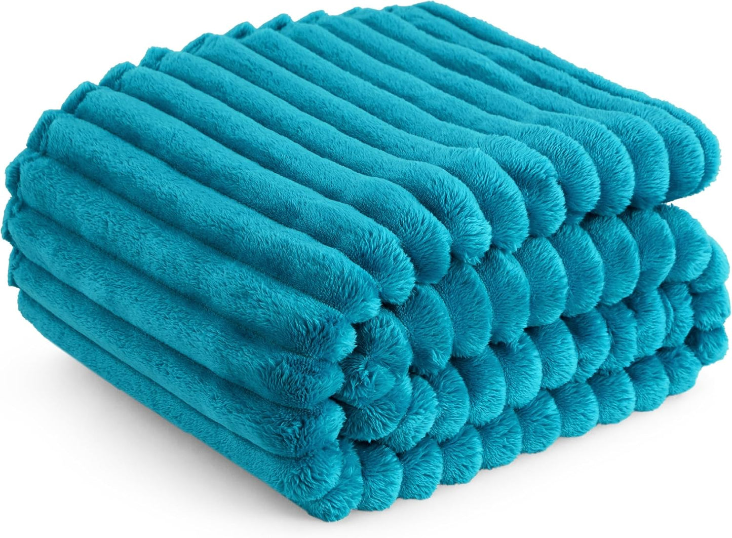 Bedsure Fleece Throw Blanket for Sofa - Fluffy Cosy Warm Blankets for Bed, Soft Cute Single Throw Gifts for Women and Girls, Ashley Blue, 130x170 cm