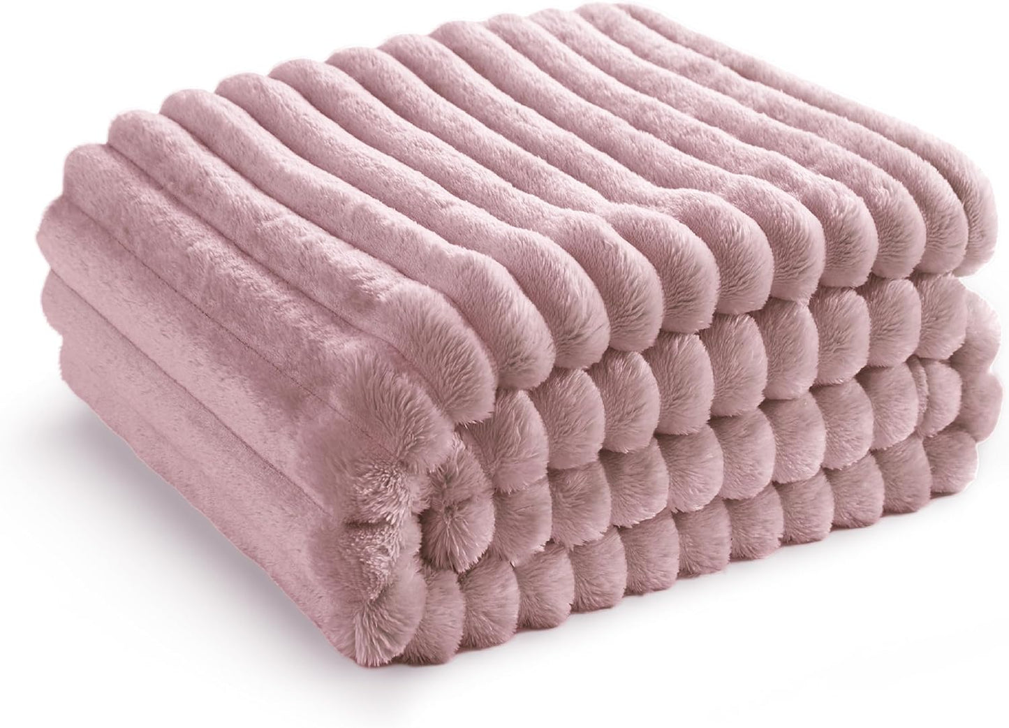 Bedsure Fleece Throw Blanket for Sofa - Fluffy Cosy Warm Blankets for Bed, Soft Cute Single Throw Gifts for Women and Girls, Ashley Blue, 130x170 cm