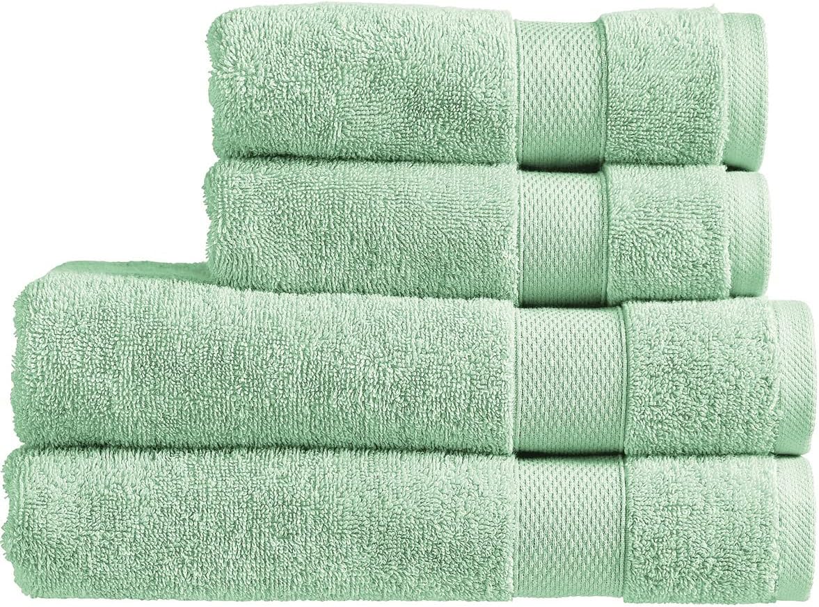 Christy Refresh Bathroom Towel Set | Set of 4 | 2 Bath 2 Hand | Quick Dry | Gentle Pastel Tones | Soft Absorbent Shower Towels | 100% Cotton 550GSM | Driftwood Brown