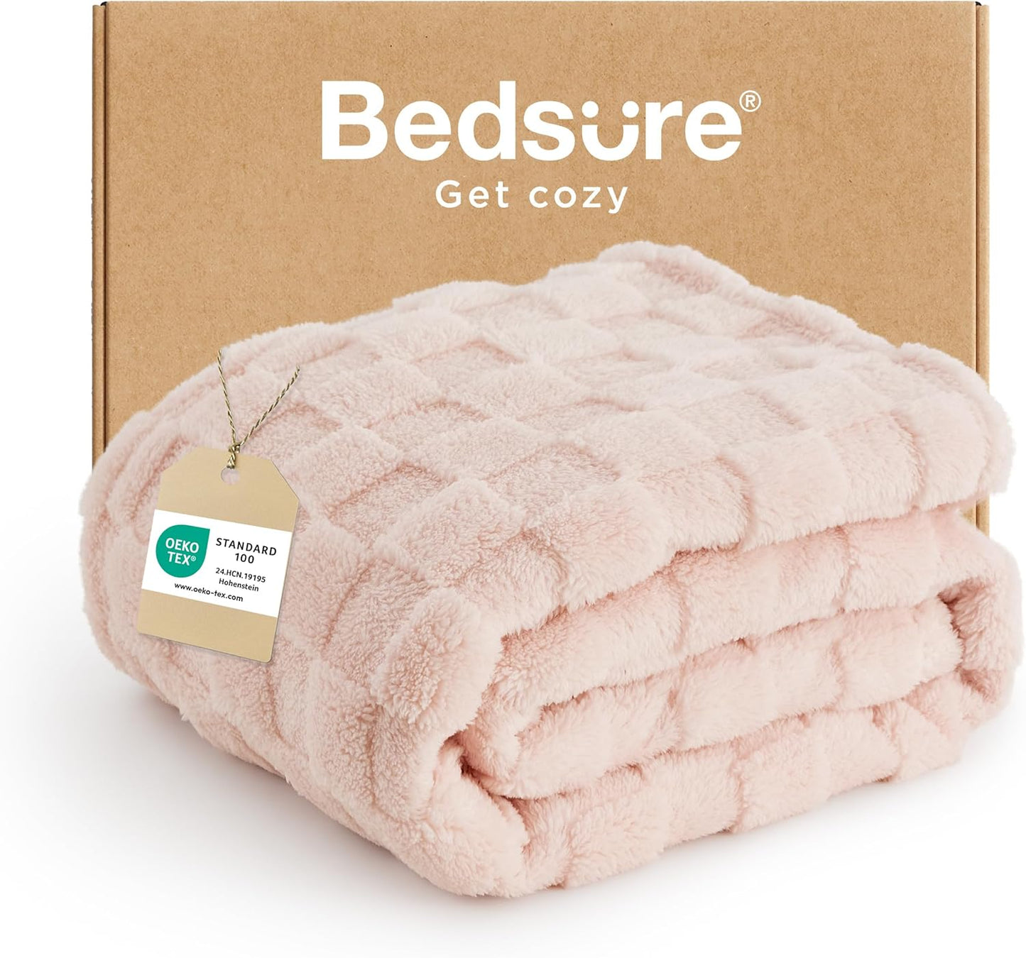 Bedsure Fleece Throw Blanket for Sofa - Fluffy Cosy Warm Blankets for Bed, Soft Cute Single Throw Gifts for Women and Girls, Ashley Blue, 130x170 cm
