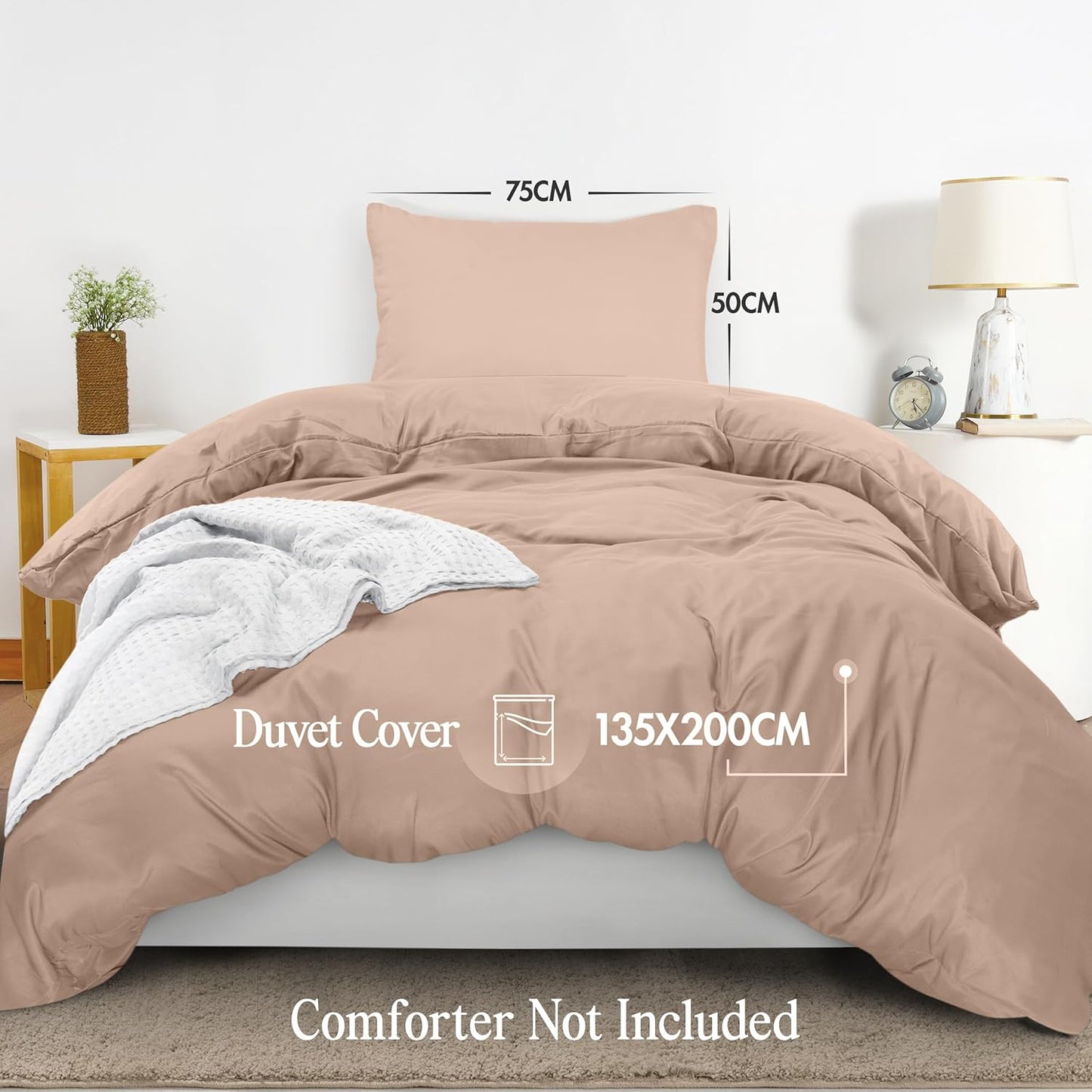 Utopia Bedding Duvet Cover Double - Soft Microfibre Polyester - Bedding Quilt Cover Set, with Pillow cases (Grey)