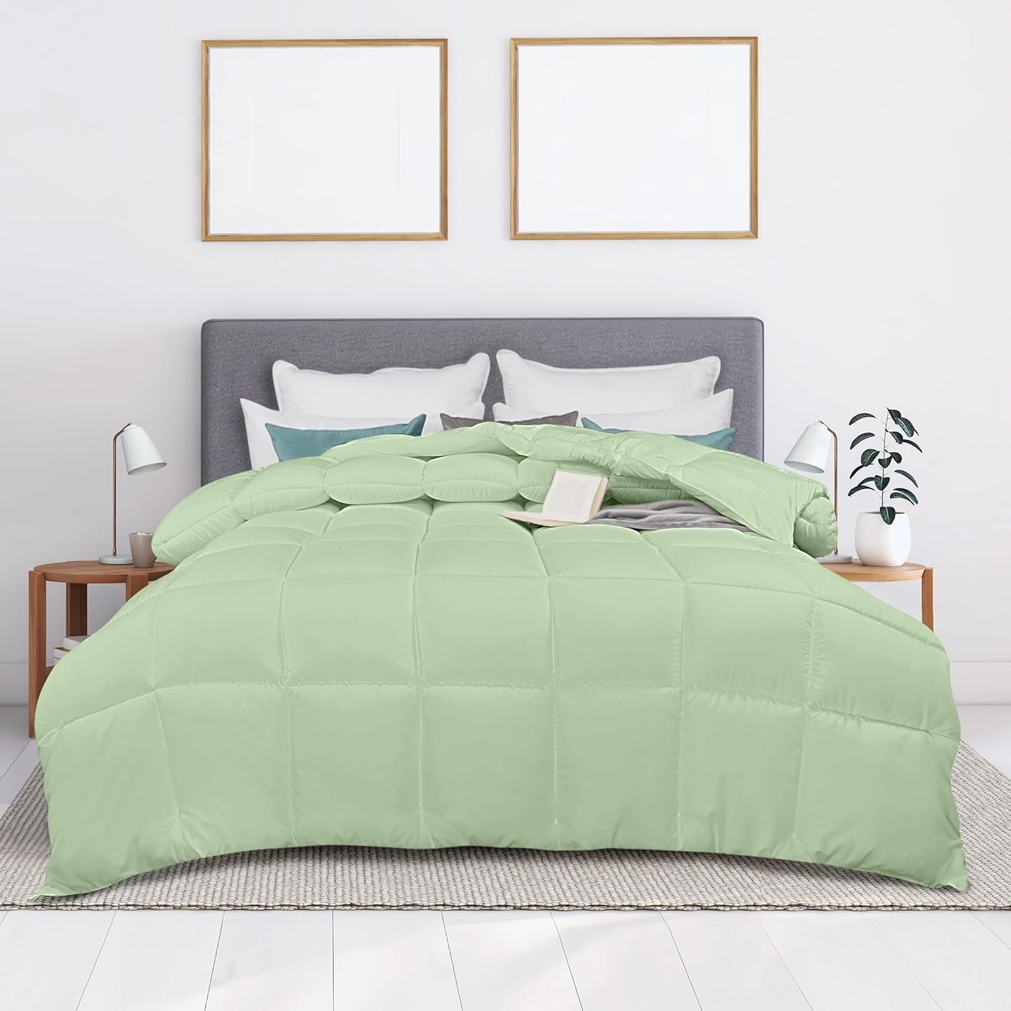 Utopia Bedding Duvet Double,10.5 Tog coverless Duvet with Corner Tabs, Box Stitched Quilt (Double, Grey)