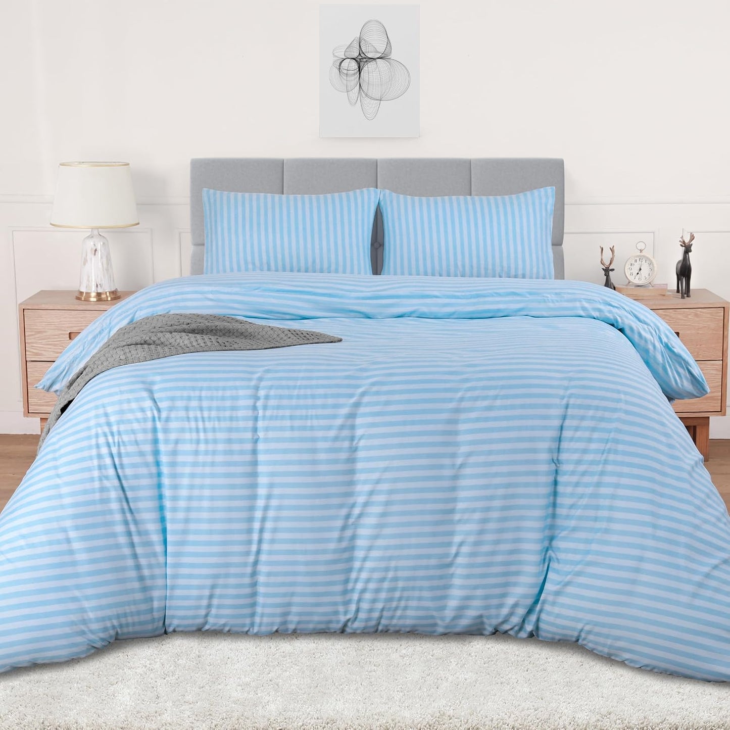 Utopia Bedding Duvet Cover Double - Soft Microfibre Polyester - Bedding Quilt Cover Set, with Pillow cases (Grey)
