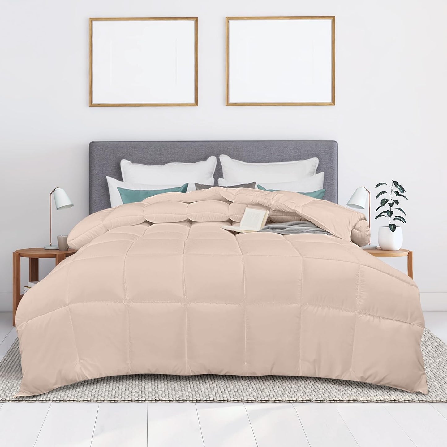 Utopia Bedding Duvet Double,10.5 Tog coverless Duvet with Corner Tabs, Box Stitched Quilt (Double, Grey)