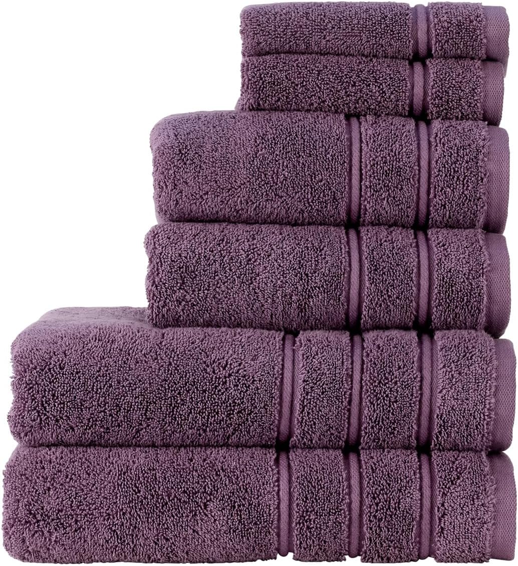 Christy Antalya Large Bath Towels | Set of 6 | 100% Turkish Cotton | 600GSM | Soft Plush Luxury Towel Set | 2 Bath Towels 2 Hand Towels 2 Face Cloths | Quick Dry | Denim Blue