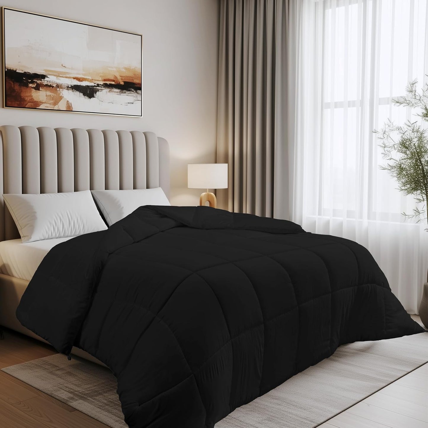 Utopia Bedding Duvet Double,10.5 Tog coverless Duvet with Corner Tabs, Box Stitched Quilt (Double, Grey)