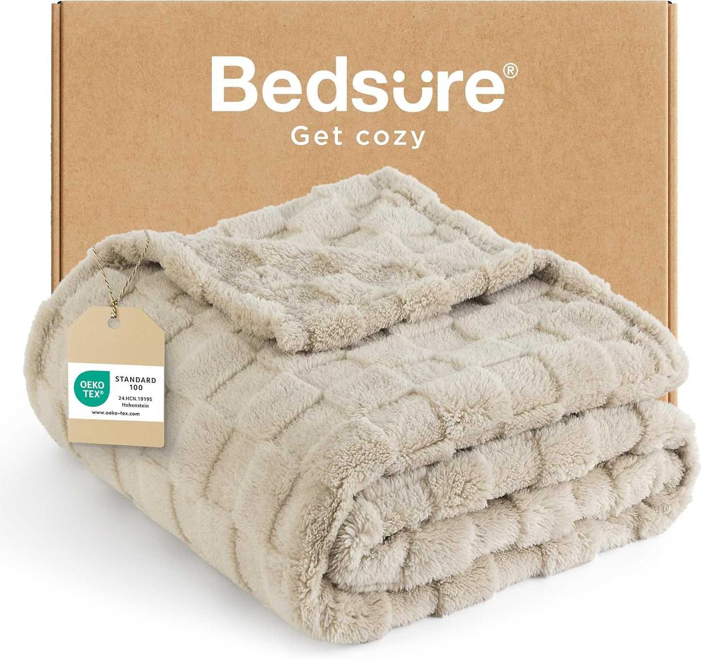 Bedsure Fleece Throw Blanket for Sofa - Fluffy Cosy Warm Blankets for Bed, Soft Cute Single Throw Gifts for Women and Girls, Ashley Blue, 130x170 cm