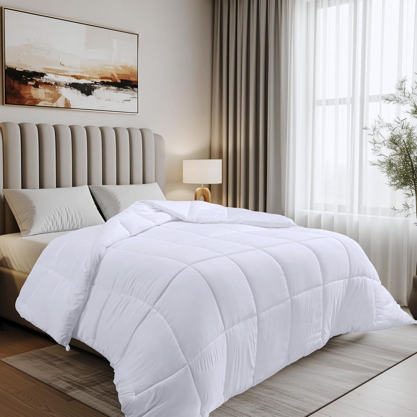 Utopia Bedding Duvet Double,10.5 Tog coverless Duvet with Corner Tabs, Box Stitched Quilt (Double, Grey)