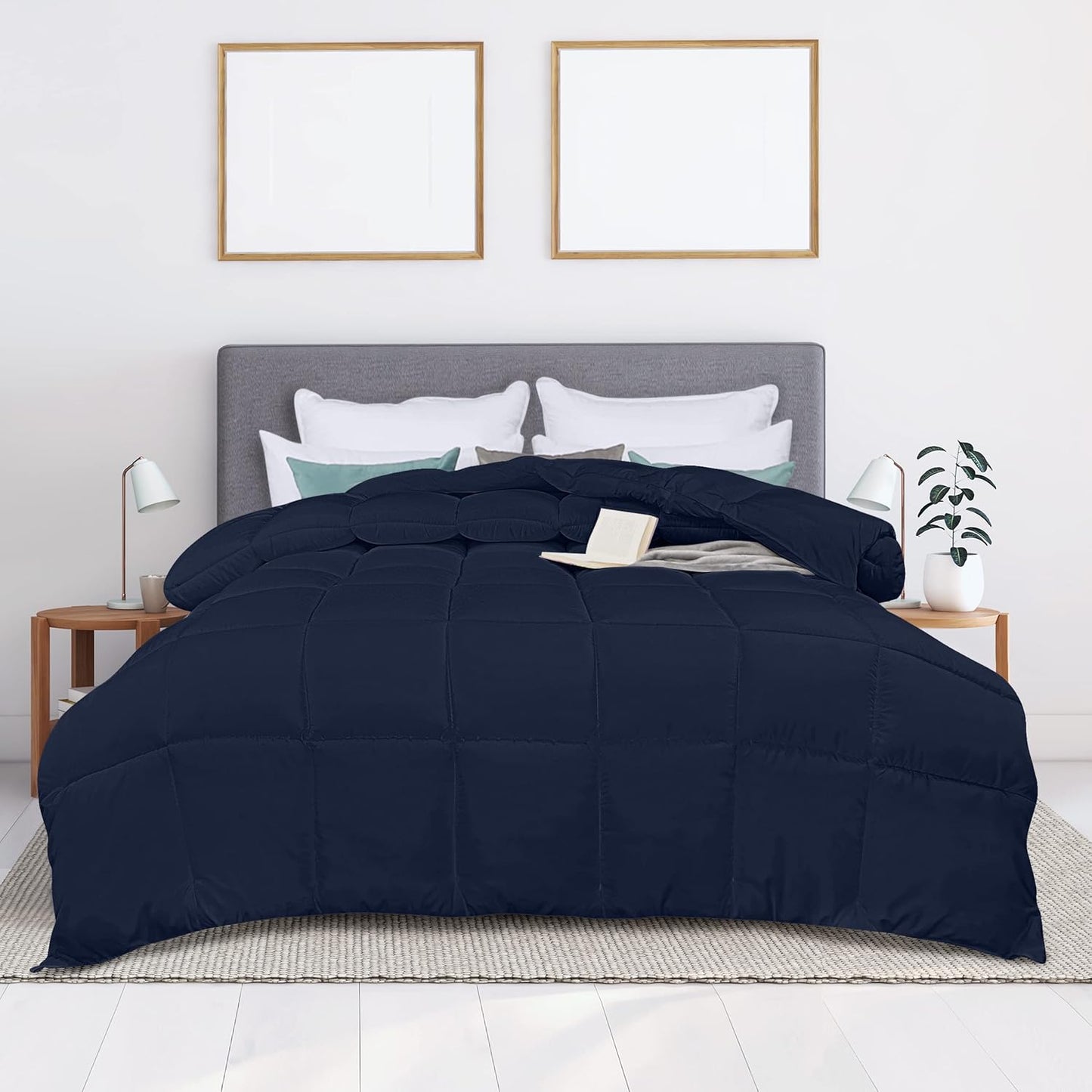 Utopia Bedding Duvet Double,10.5 Tog coverless Duvet with Corner Tabs, Box Stitched Quilt (Double, Grey)
