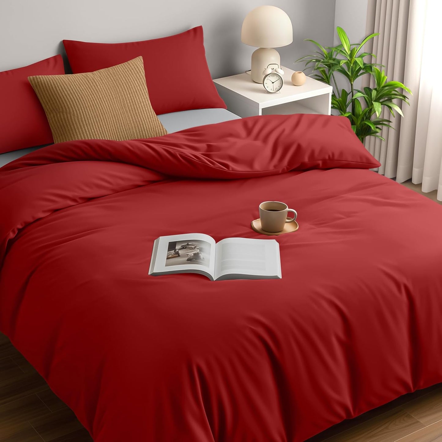 Utopia Bedding Duvet Cover Double - Soft Microfibre Polyester - Bedding Quilt Cover Set, with Pillow cases (Grey)