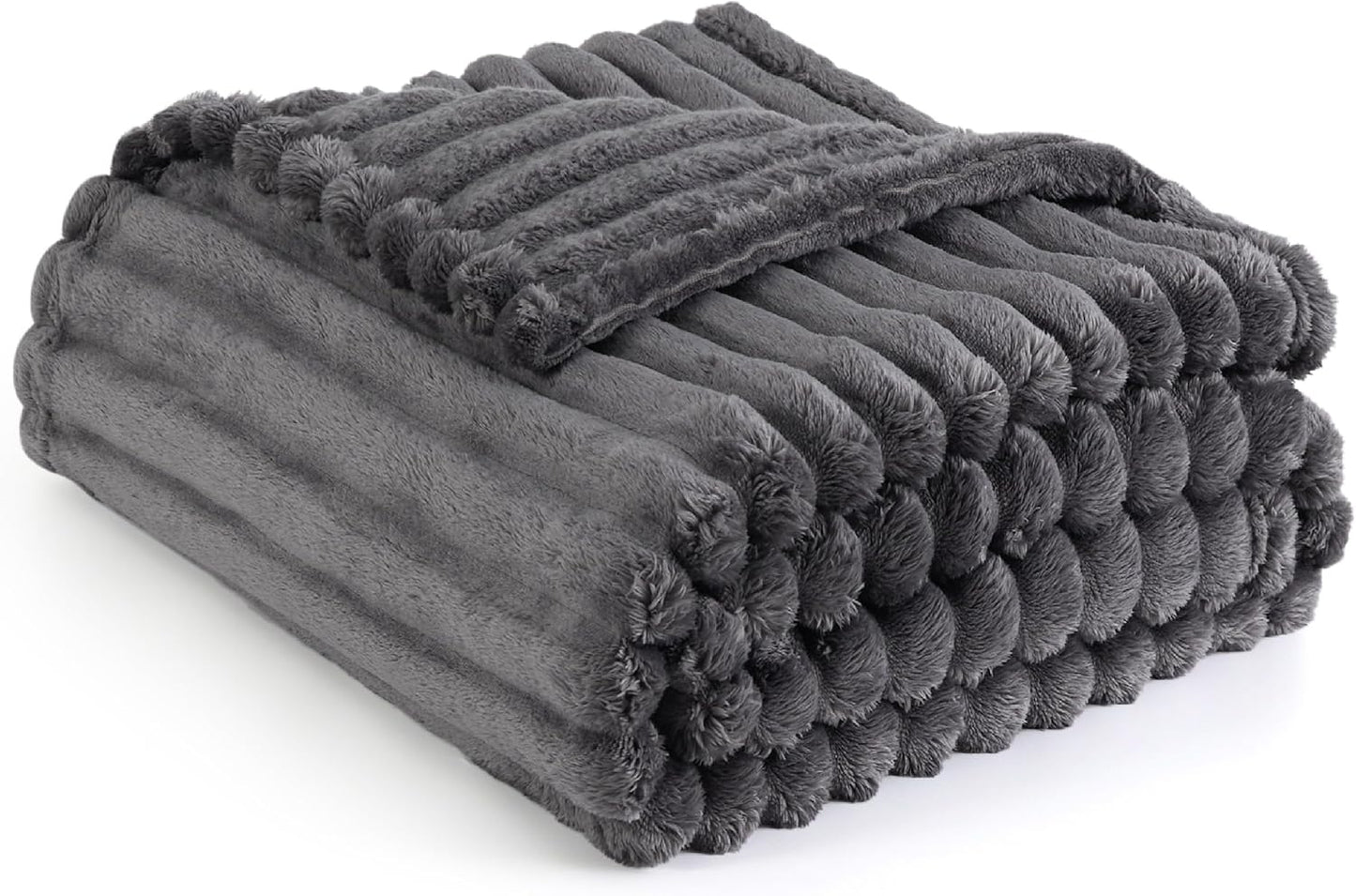 Bedsure Fleece Throw Blanket for Sofa - Fluffy Cosy Warm Blankets for Bed, Soft Cute Single Throw Gifts for Women and Girls, Ashley Blue, 130x170 cm