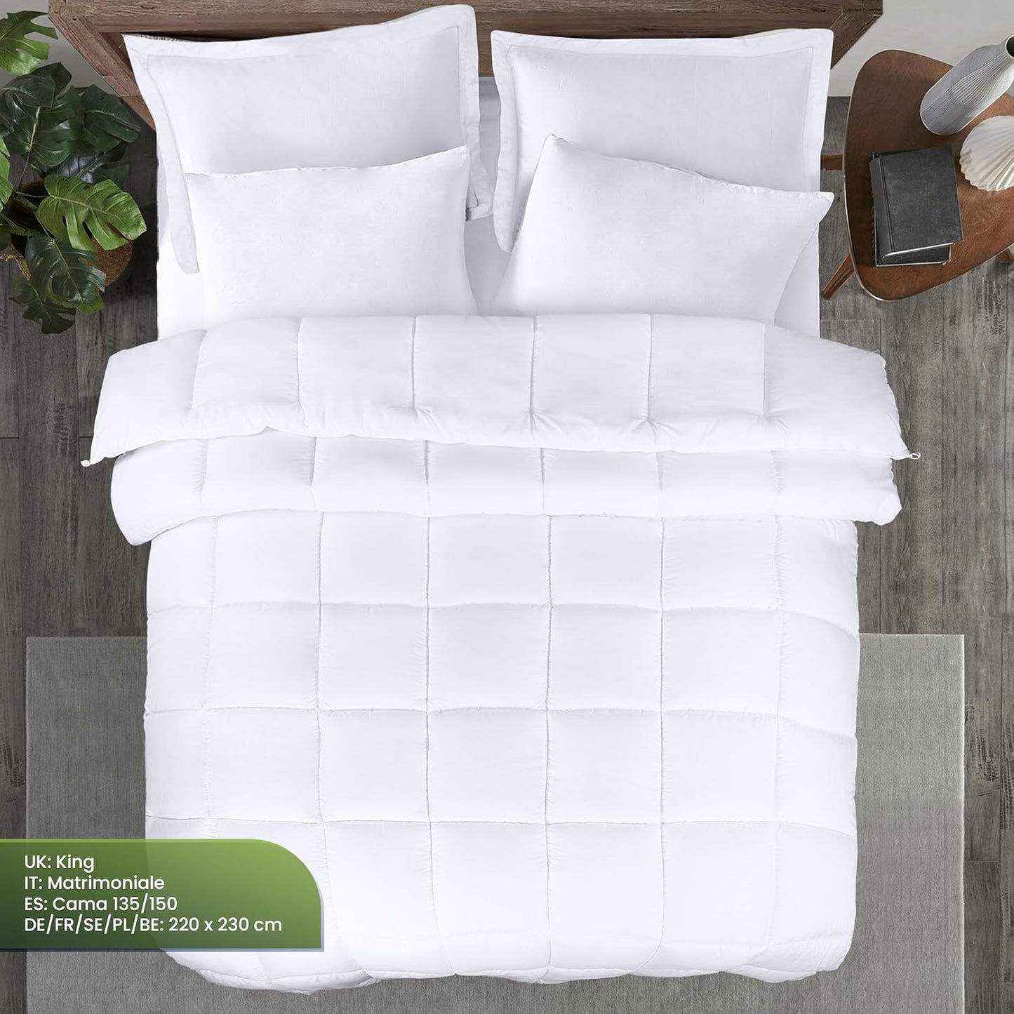 Utopia Bedding Duvet Double,10.5 Tog coverless Duvet with Corner Tabs, Box Stitched Quilt (Double, Grey)