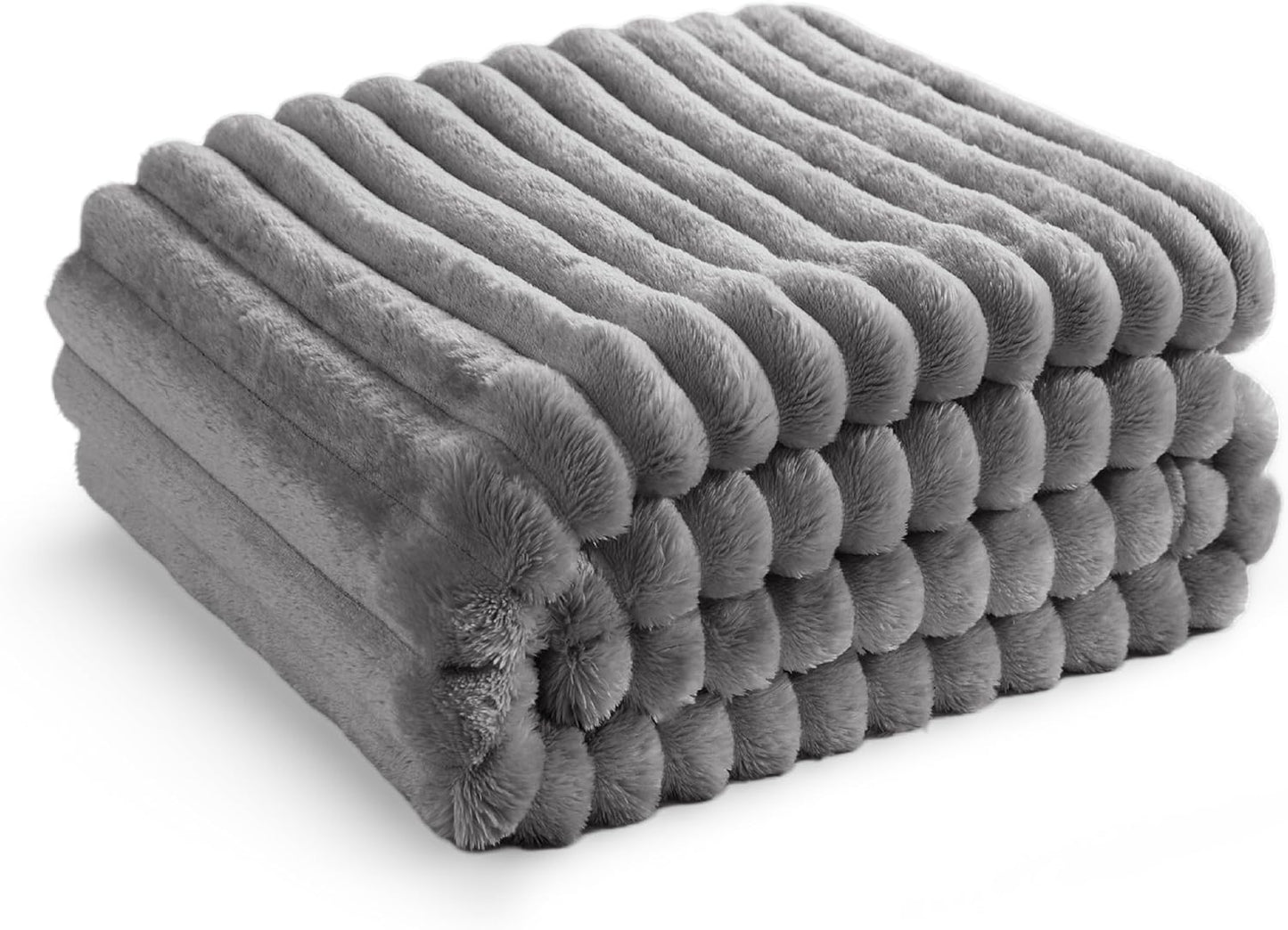 Bedsure Fleece Throw Blanket for Sofa - Fluffy Cosy Warm Blankets for Bed, Soft Cute Single Throw Gifts for Women and Girls, Ashley Blue, 130x170 cm