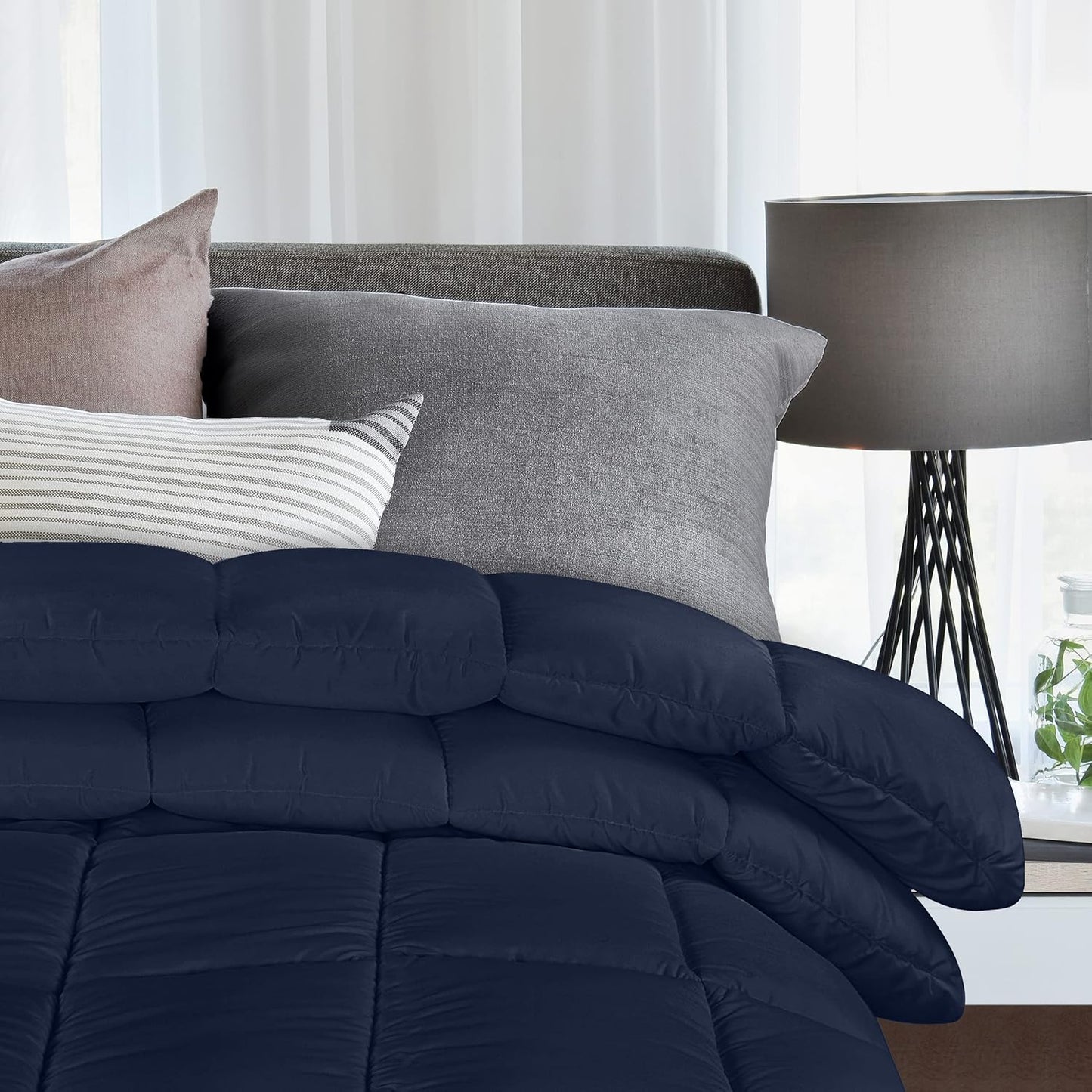 Utopia Bedding Duvet Double,10.5 Tog coverless Duvet with Corner Tabs, Box Stitched Quilt (Double, Grey)